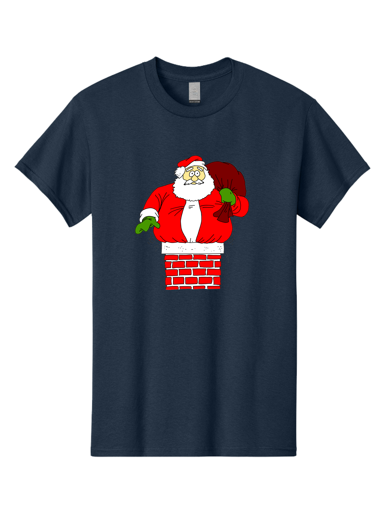Santa-Claus Men'S Graphic Tee, 100% Cotton, Comfortable Casual Summer Wear, Machine Washable, Santa Claus Emerging From A Chimney, Christmas Magic, Festive Season, Holiday Cheer, Jolly Old Man, Gift Giving, Red Suit, White Beard, -  Aaa118 17