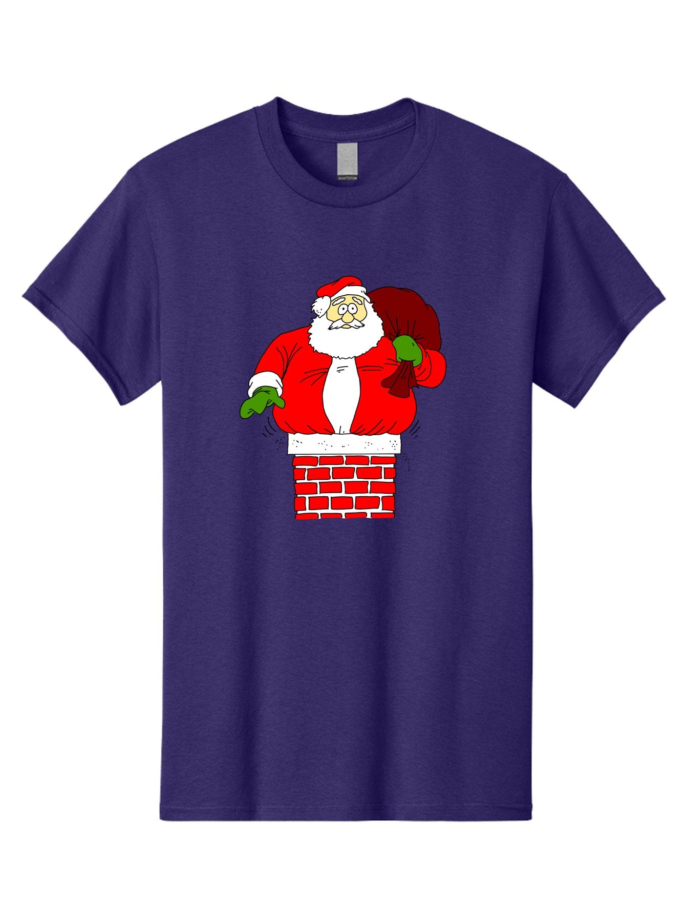 Santa-Claus Men'S Graphic Tee, 100% Cotton, Comfortable Casual Summer Wear, Machine Washable, Santa Claus Emerging From A Chimney, Christmas Magic, Festive Season, Holiday Cheer, Jolly Old Man, Gift Giving, Red Suit, White Beard, -  Aaa118 15