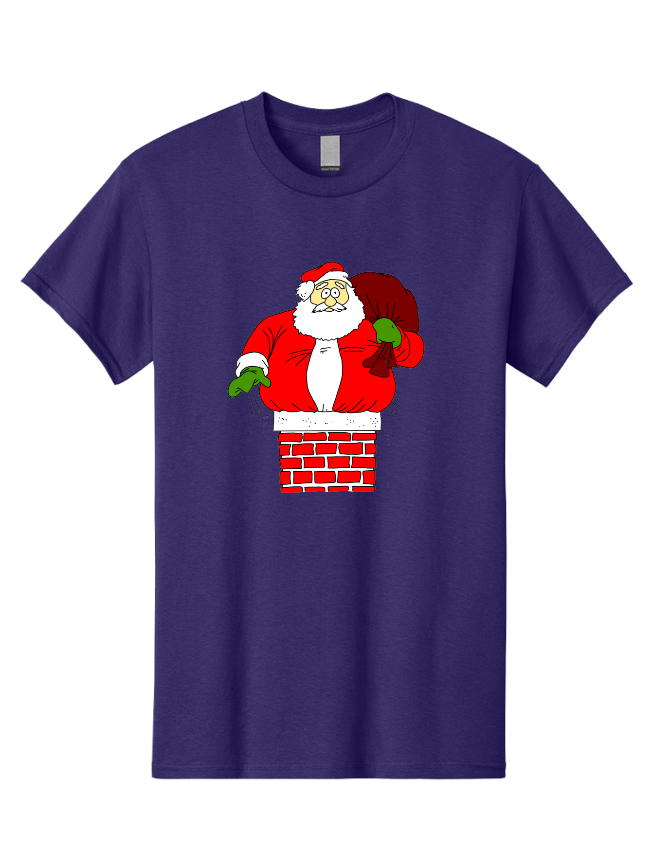 Santa-Claus Men'S Graphic Tee, 100% Cotton, Comfortable Casual Summer Wear, Machine Washable, Santa Claus Emerging From A Chimney, Christmas Magic, Festive Season, Holiday Cheer, Jolly Old Man, Gift Giving, Red Suit, White Beard, -  Aaa118 3
