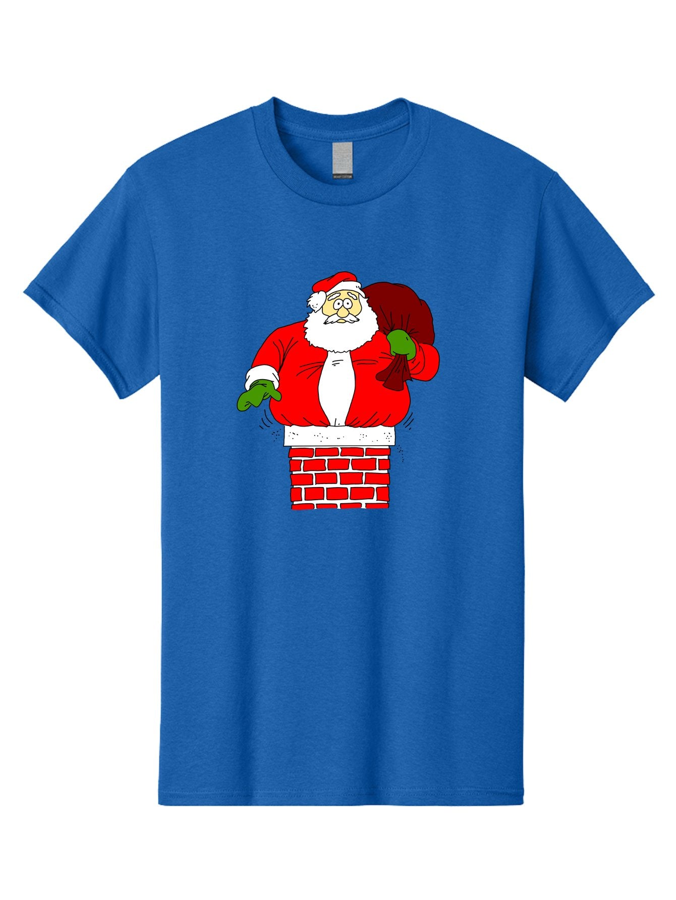 Santa-Claus Men'S Graphic Tee, 100% Cotton, Comfortable Casual Summer Wear, Machine Washable, Santa Claus Emerging From A Chimney, Christmas Magic, Festive Season, Holiday Cheer, Jolly Old Man, Gift Giving, Red Suit, White Beard, -  Aaa118 27