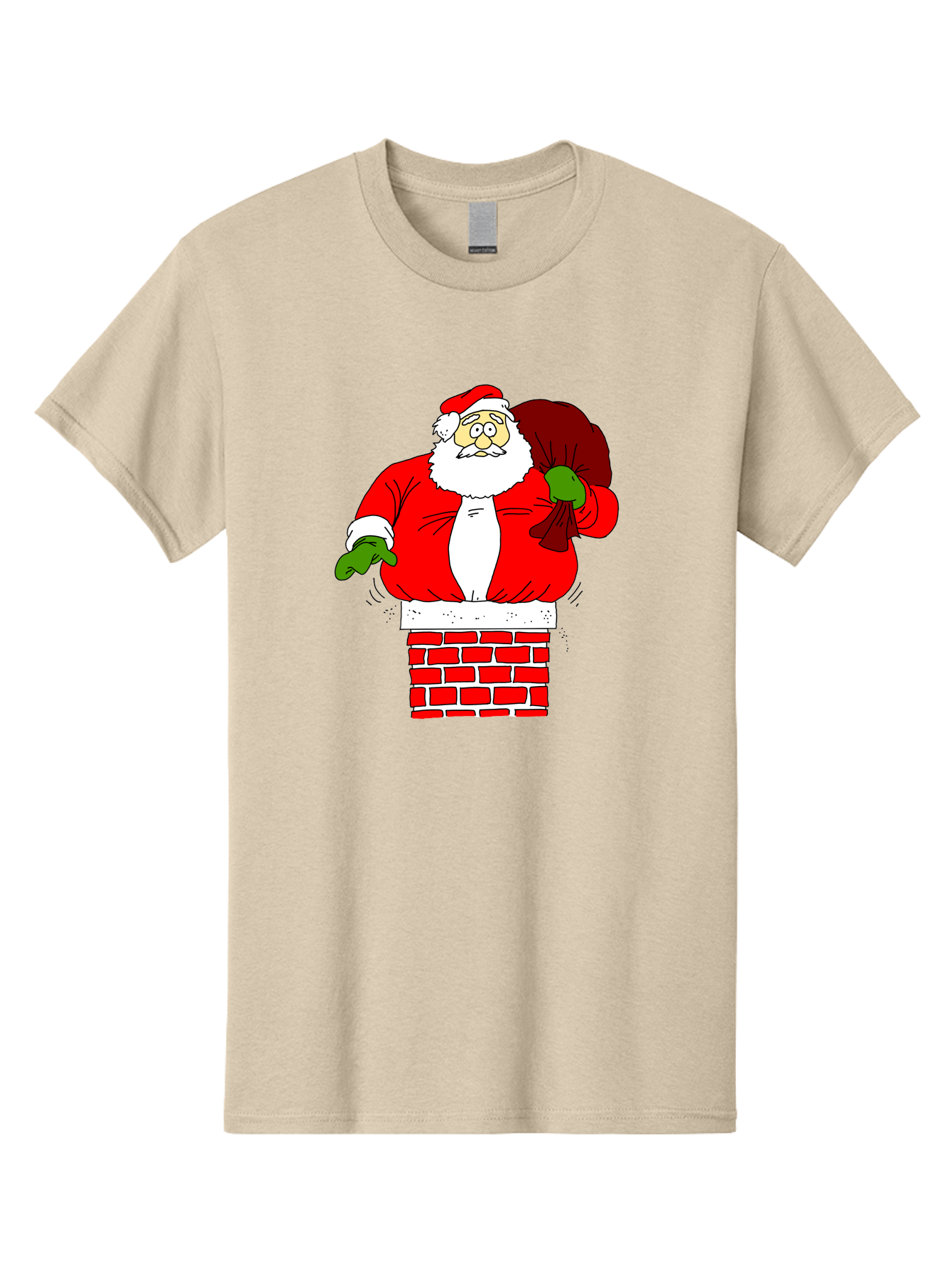 Santa-Claus Men'S Graphic Tee, 100% Cotton, Comfortable Casual Summer Wear, Machine Washable, Santa Claus Emerging From A Chimney, Christmas Magic, Festive Season, Holiday Cheer, Jolly Old Man, Gift Giving, Red Suit, White Beard, -  Aaa118 19