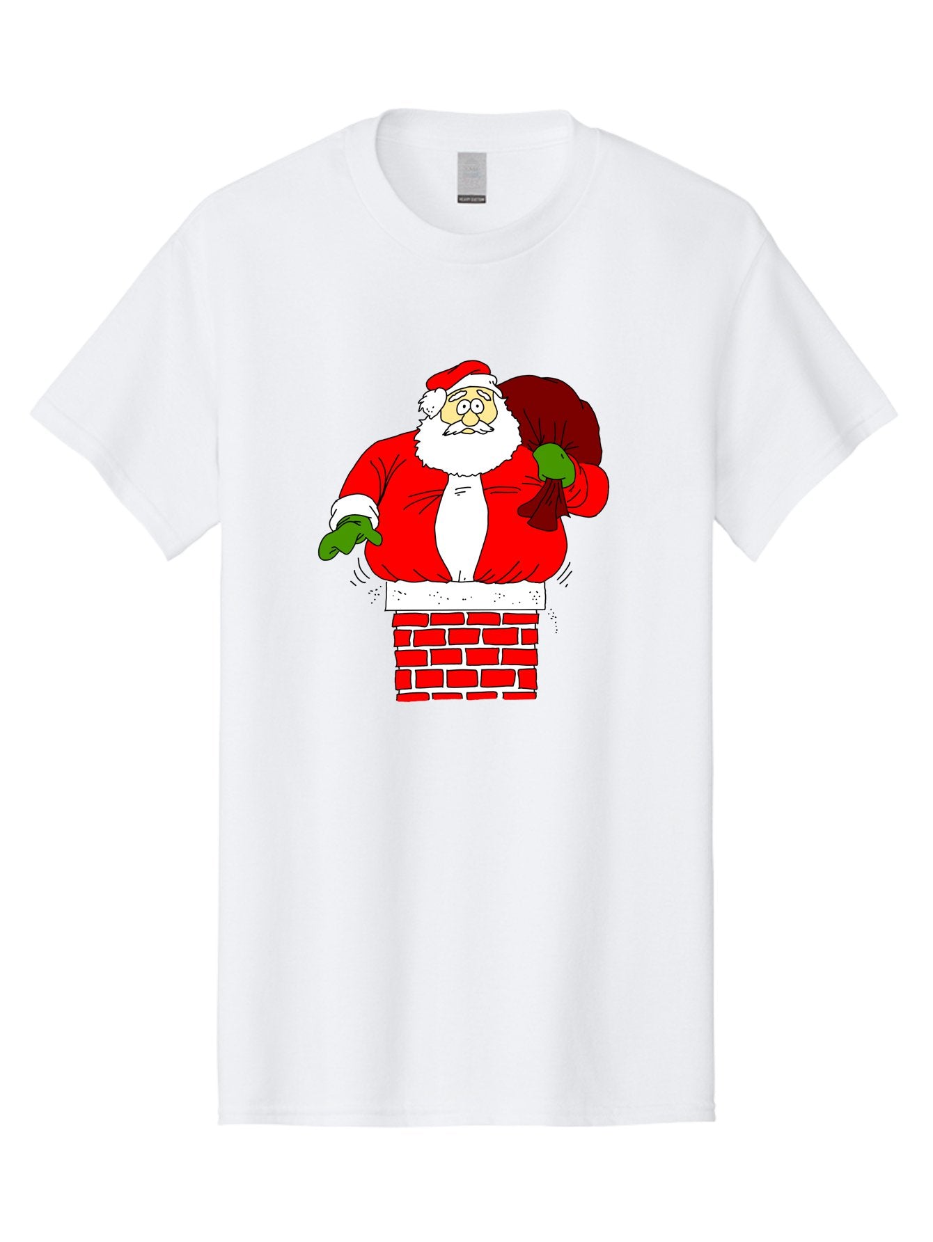 Santa-Claus Men'S Graphic Tee, 100% Cotton, Comfortable Casual Summer Wear, Machine Washable, Santa Claus Emerging From A Chimney, Christmas Magic, Festive Season, Holiday Cheer, Jolly Old Man, Gift Giving, Red Suit, White Beard, -  Aaa118 11