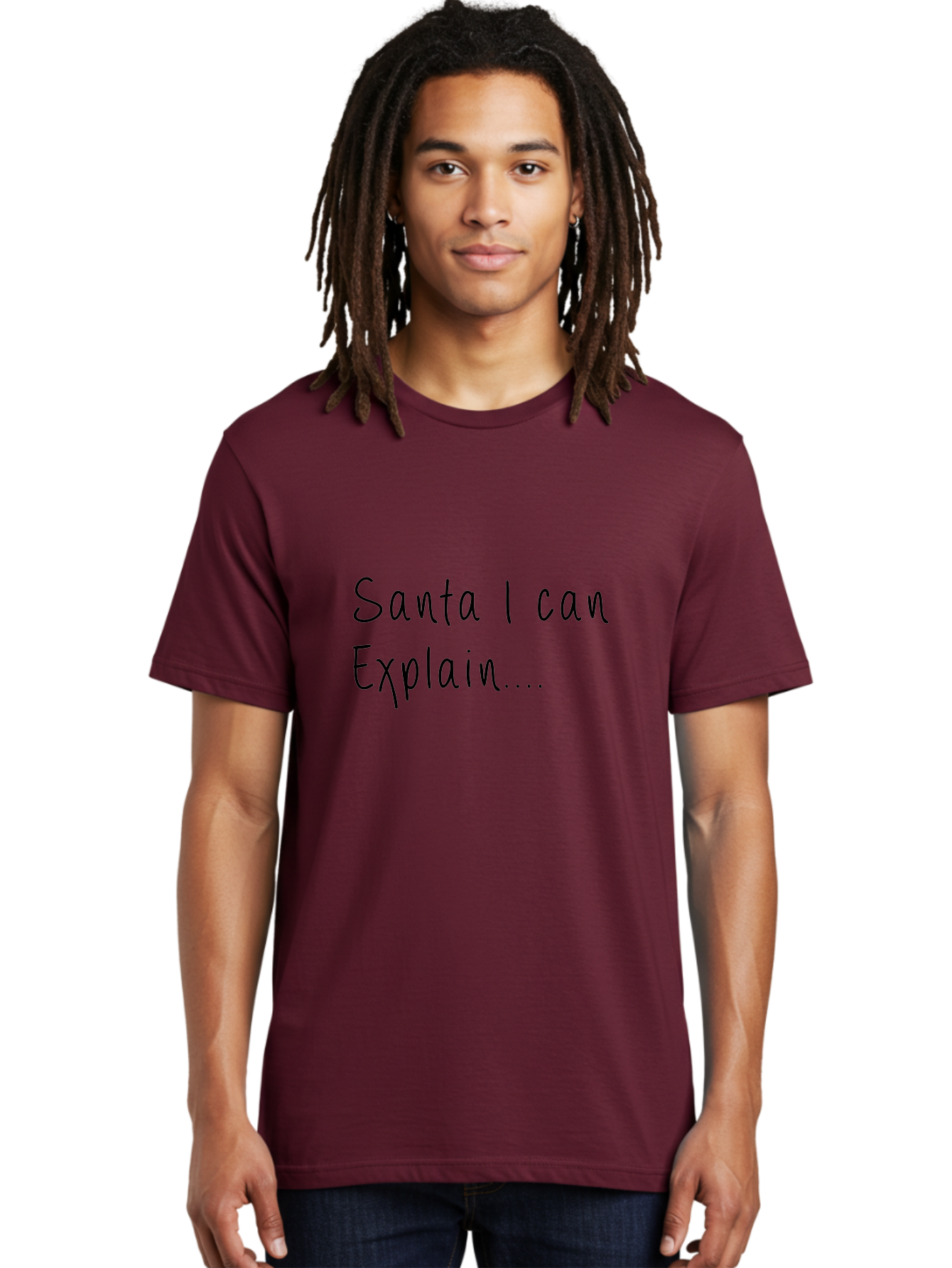Santa-I-Can-Explain Men'S Graphic Tee, 100% Cotton, Comfortable Casual Summer Wear, Machine Washable, Funny Christmas Meme, Santa I Can Explain, Humorous Apology, Playful Christmas Joke, Festive Humor, Naughty List, Christmas Humor -  Aaa119 24