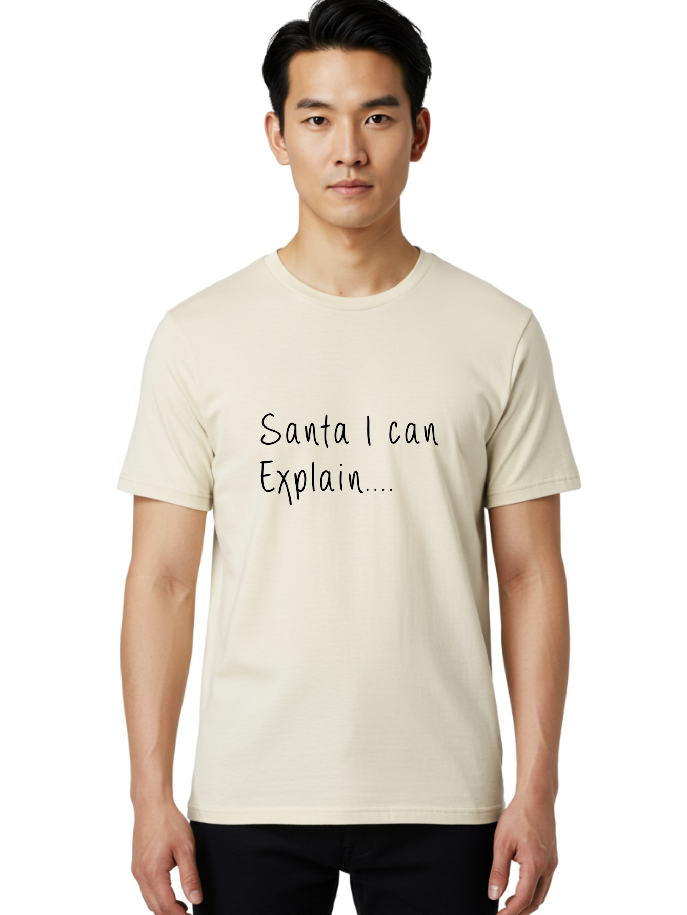 Santa-I-Can-Explain Men'S Graphic Tee, 100% Cotton, Comfortable Casual Summer Wear, Machine Washable, Funny Christmas Meme, Santa I Can Explain, Humorous Apology, Playful Christmas Joke, Festive Humor, Naughty List, Christmas Humor -  Aaa119 30