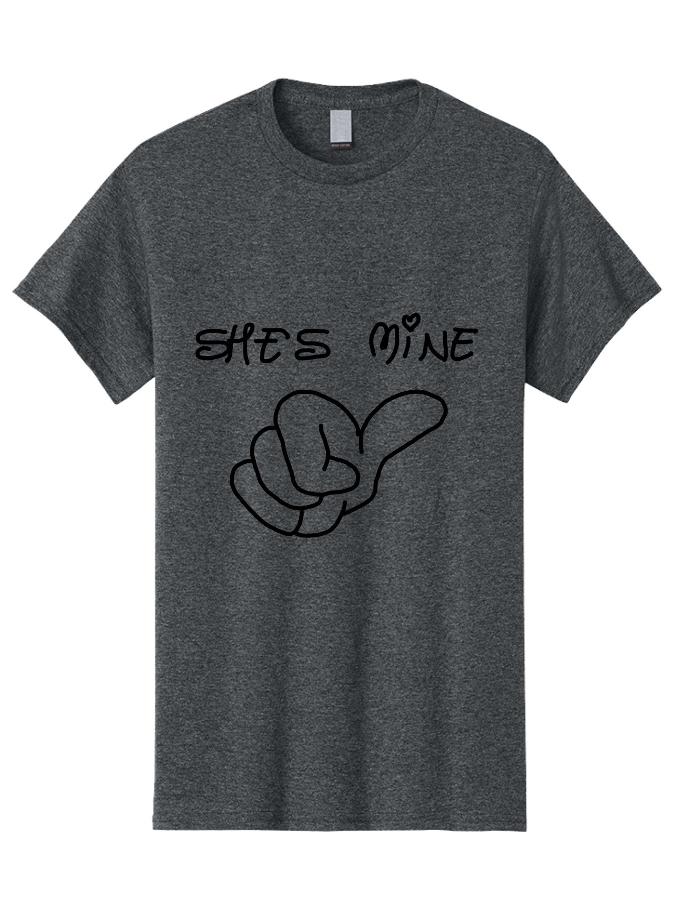 Shes-Mine Men'S Graphic Tee, 100% Cotton, Comfortable Casual Summer Wear, Machine Washable, Hand Gesture, Possessive Symbol, Love Sign, Heart Symbol, Romantic Gesture, Claim Of Ownership, Symbol Of Love -  Aaa121 21