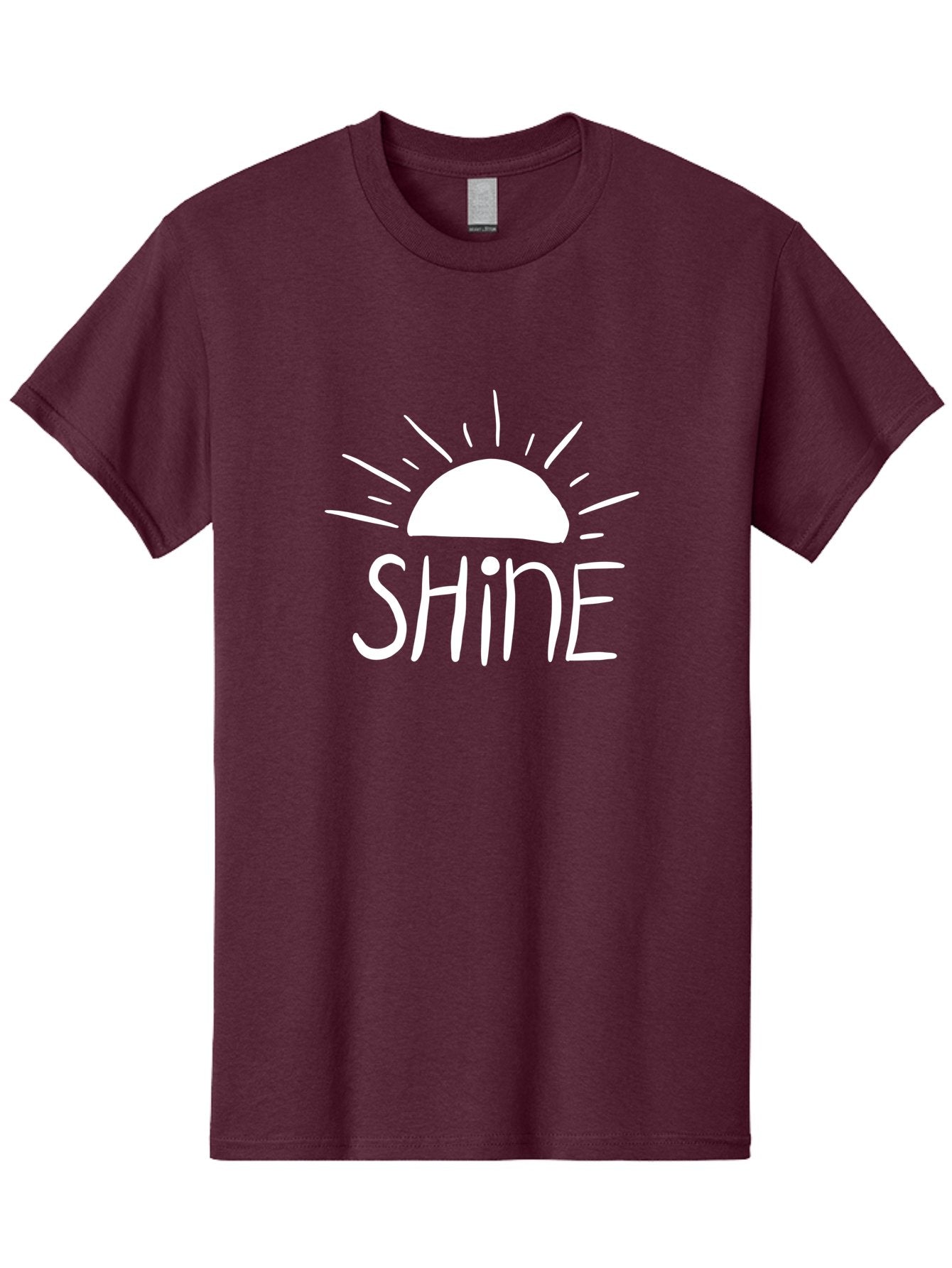 Shine Men'S Graphic Tee, 100% Cotton, Comfortable Casual Summer Wear, Machine Washable, Shine, Positivity, Motivation, Inspirational Quote, Happiness, Encouragement, Uplifting Message, Optimism Symbol -  Aaa122