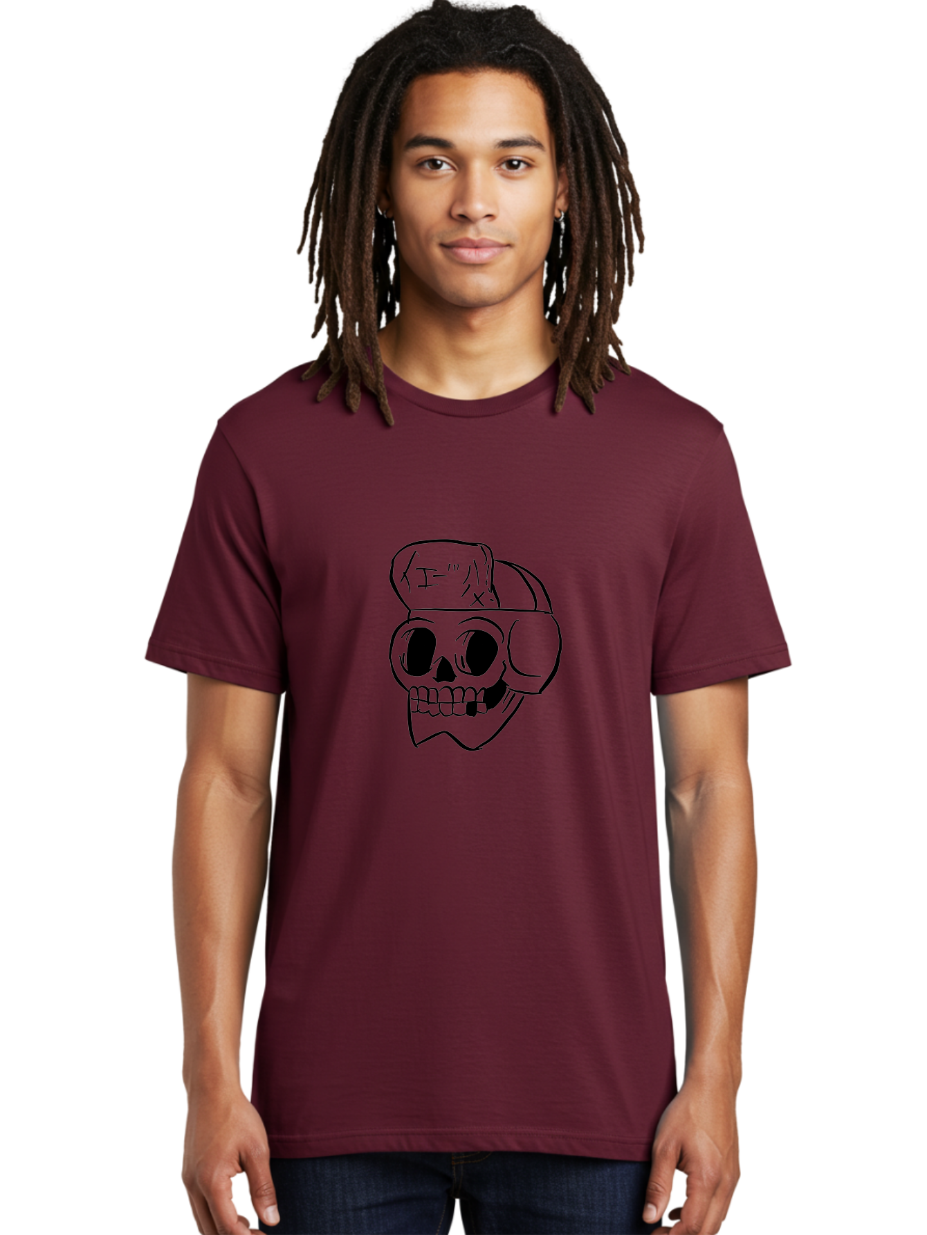 Skull-With-Headphones Men'S Graphic Tee, 100% Cotton, Comfortable Casual Summer Wear, Machine Washable, Skull Wearing Headphones, Dj Skull, Music Lover, Edgy Style, Bold Graphics, Graphic Design, Skull Art, Headphones, Dark Art -  Aaa124