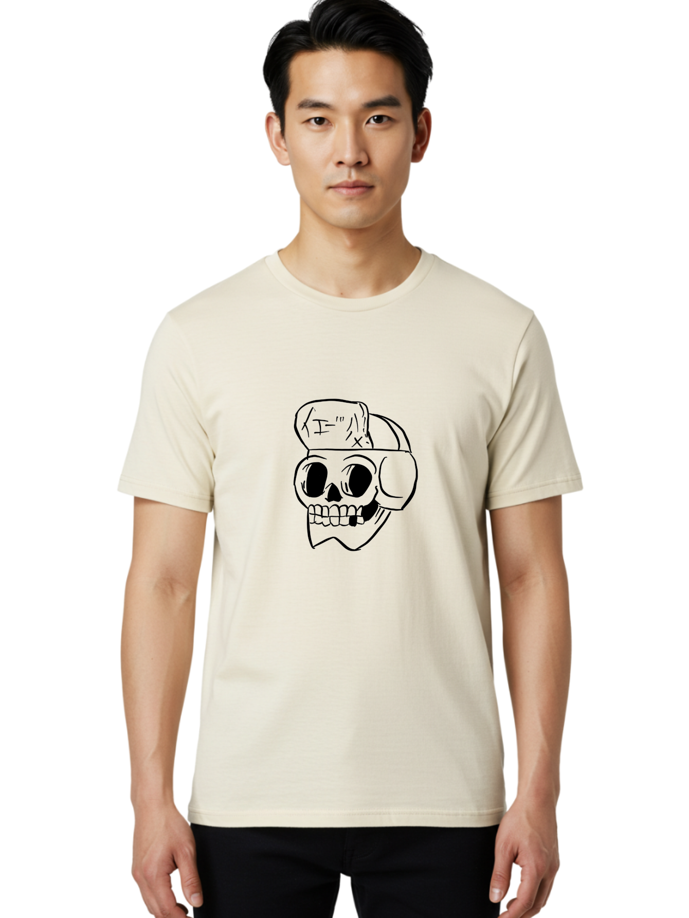 Skull-With-Headphones Men'S Graphic Tee, 100% Cotton, Comfortable Casual Summer Wear, Machine Washable, Skull Wearing Headphones, Dj Skull, Music Lover, Edgy Style, Bold Graphics, Graphic Design, Skull Art, Headphones, Dark Art -  Aaa124 10