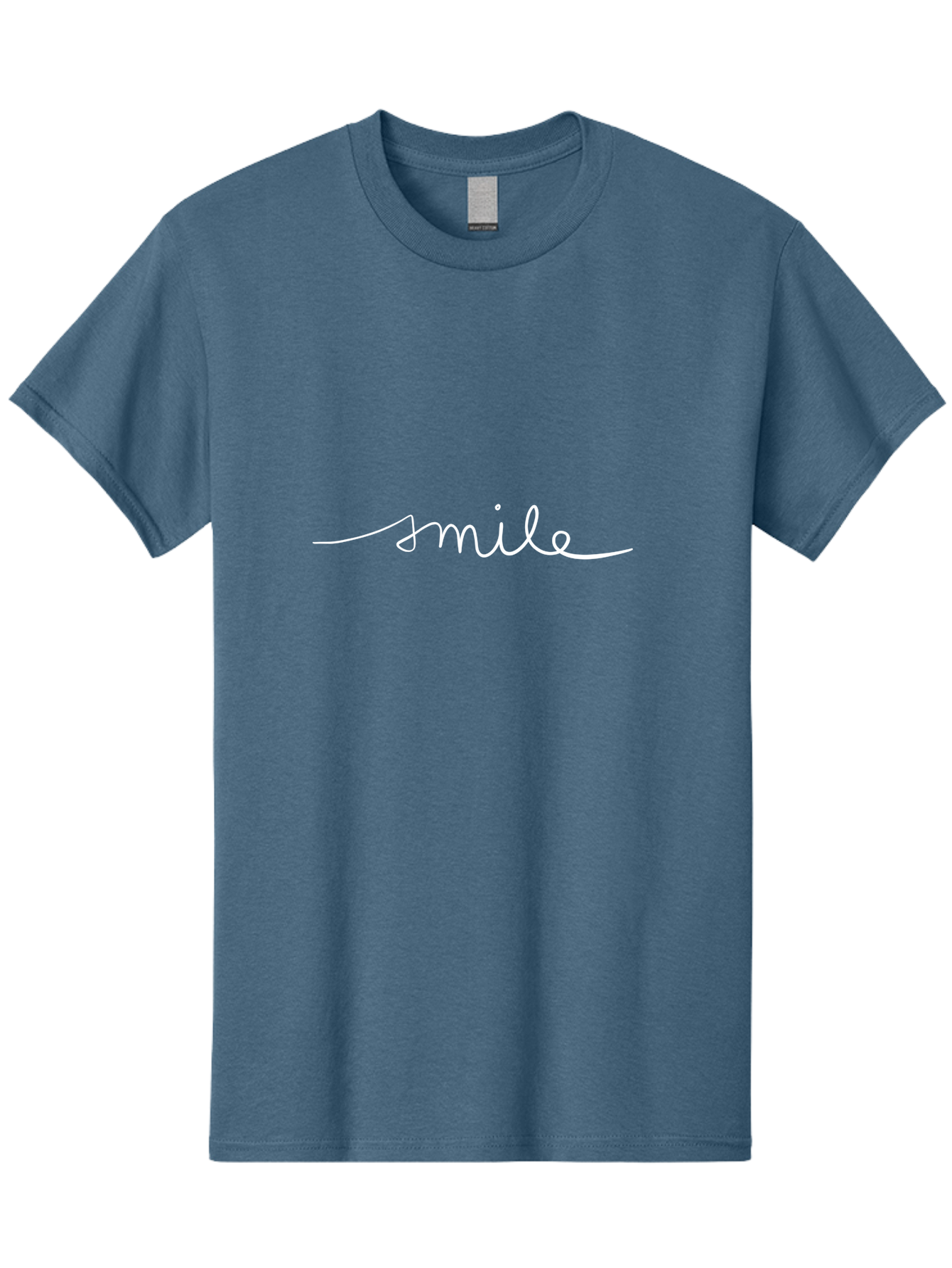 Smile Men'S Graphic Tee, 100% Cotton, Comfortable Casual Summer Wear, Machine Washable, Smile, Positivity, Happiness, Joyful Emotions, Uplifting Vibes, Feel-Good Atmosphere, Handwritten Text, Friendly Tone, Good Vibes, Welcoming Message -  Aaa125