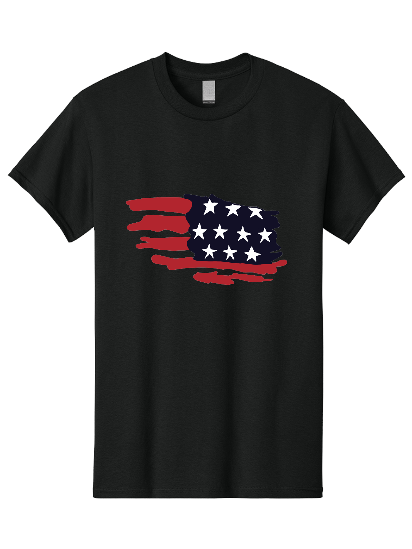 Stars-And-Stripes Men'S Graphic Tee, 100% Cotton, Comfortable Casual Summer Wear, Machine Washable, American Flag, Red And White Stripes, White Stars, Patriotic Symbol, Us National Flag, Freedom Representation, Abstract Design, -  Aaa126
