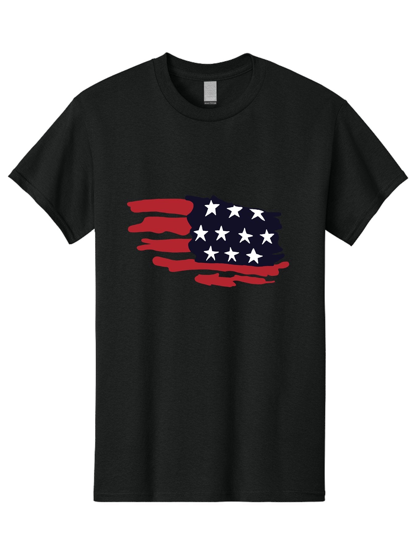 Stars-And-Stripes Men'S Graphic Tee, 100% Cotton, Comfortable Casual Summer Wear, Machine Washable, American Flag, Red And White Stripes, White Stars, Patriotic Symbol, Us National Flag, Freedom Representation, Abstract Design, -  Aaa126 29