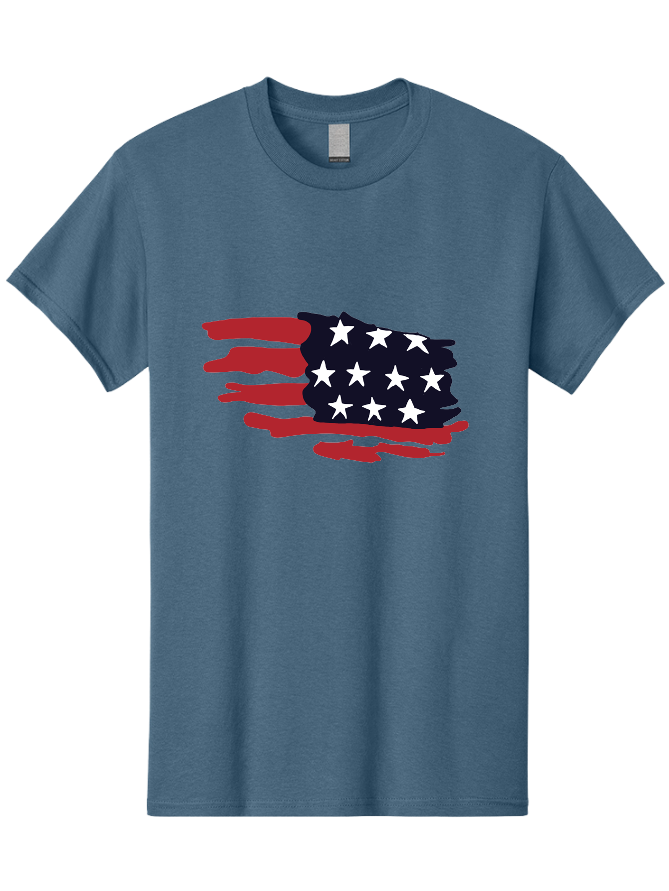 Stars-And-Stripes Men'S Graphic Tee, 100% Cotton, Comfortable Casual Summer Wear, Machine Washable, American Flag, Red And White Stripes, White Stars, Patriotic Symbol, Us National Flag, Freedom Representation, Abstract Design, -  Aaa126 23