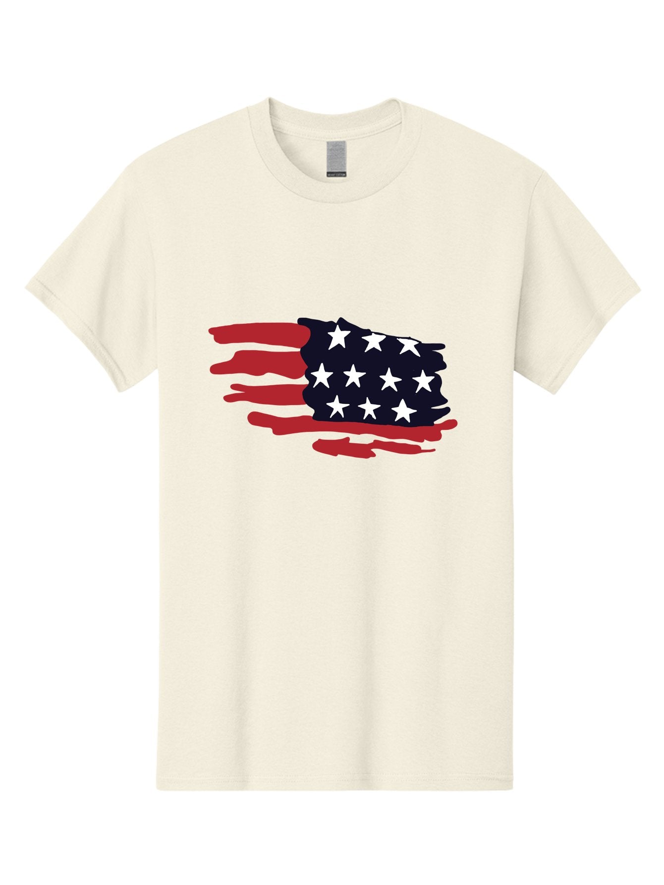 Stars-And-Stripes Men'S Graphic Tee, 100% Cotton, Comfortable Casual Summer Wear, Machine Washable, American Flag, Red And White Stripes, White Stars, Patriotic Symbol, Us National Flag, Freedom Representation, Abstract Design, -  Aaa126 13