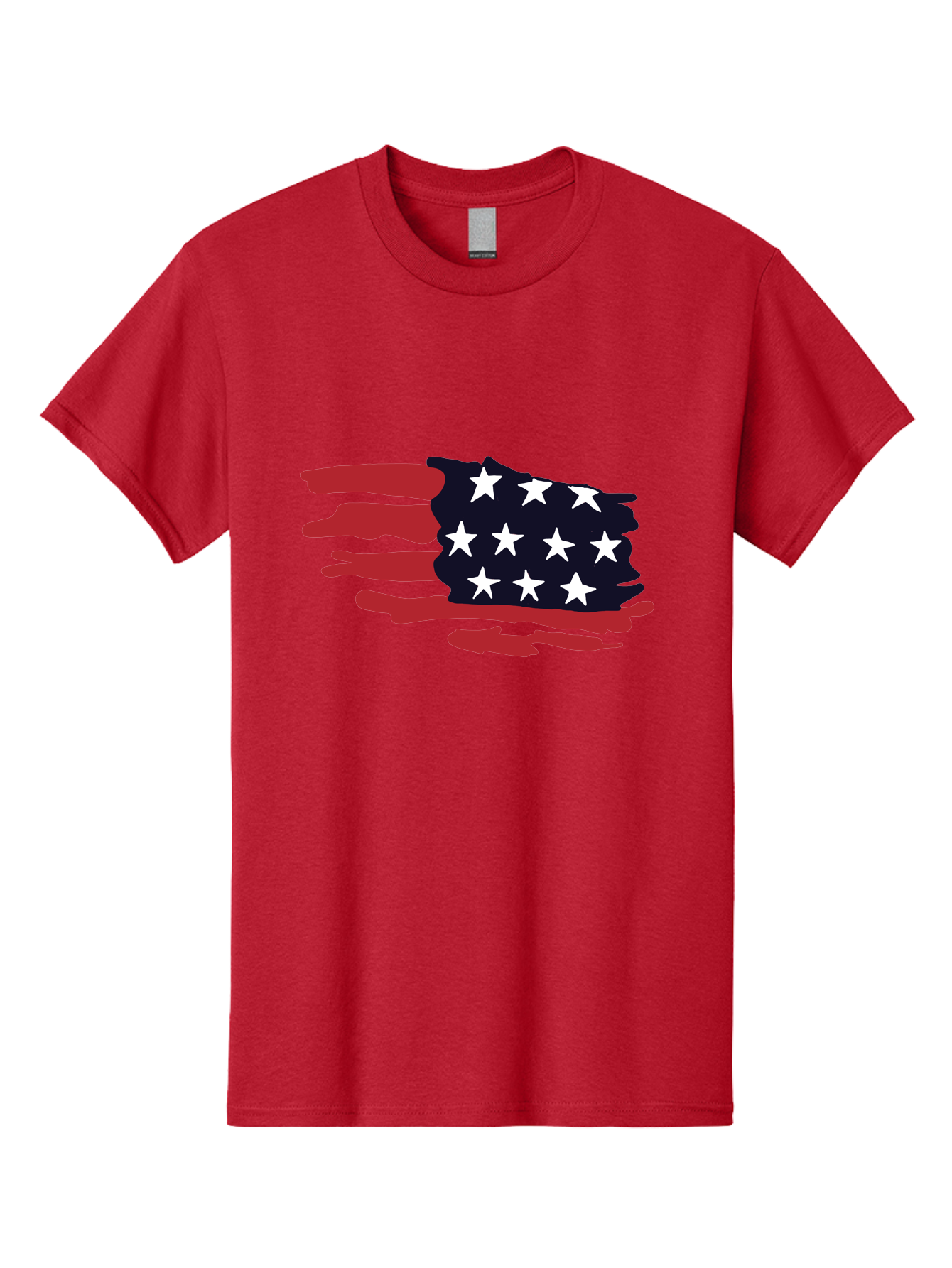 Stars-And-Stripes Men'S Graphic Tee, 100% Cotton, Comfortable Casual Summer Wear, Machine Washable, American Flag, Red And White Stripes, White Stars, Patriotic Symbol, Us National Flag, Freedom Representation, Abstract Design, -  Aaa126 7