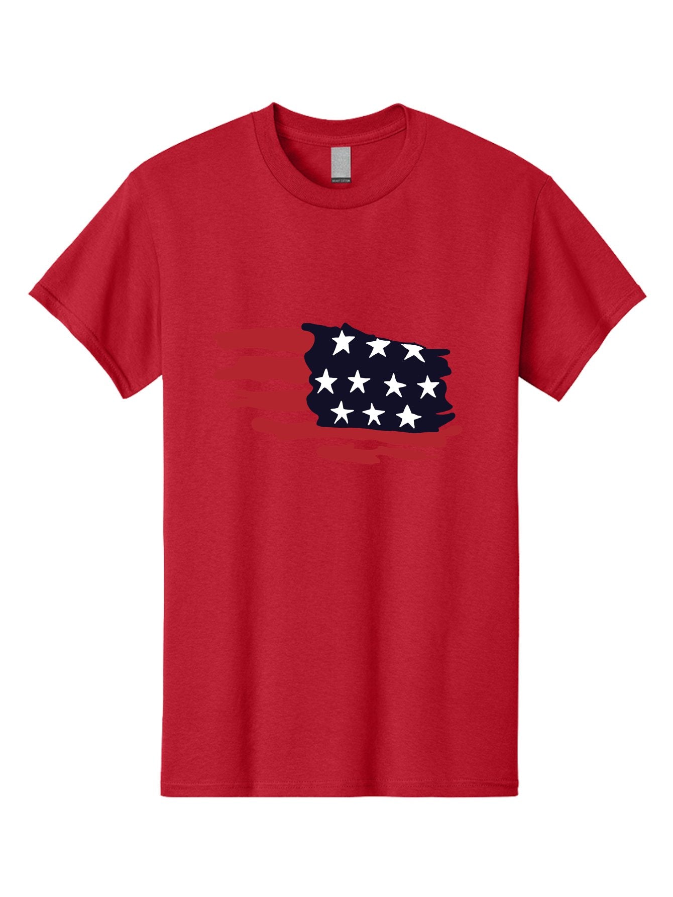 Stars-And-Stripes Men'S Graphic Tee, 100% Cotton, Comfortable Casual Summer Wear, Machine Washable, American Flag, Red And White Stripes, White Stars, Patriotic Symbol, Us National Flag, Freedom Representation, Abstract Design, -  Aaa126 9