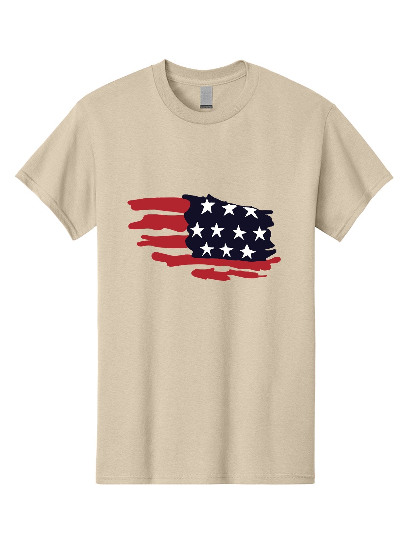 Stars-And-Stripes Men'S Graphic Tee, 100% Cotton, Comfortable Casual Summer Wear, Machine Washable, American Flag, Red And White Stripes, White Stars, Patriotic Symbol, Us National Flag, Freedom Representation, Abstract Design, -  Aaa126 15