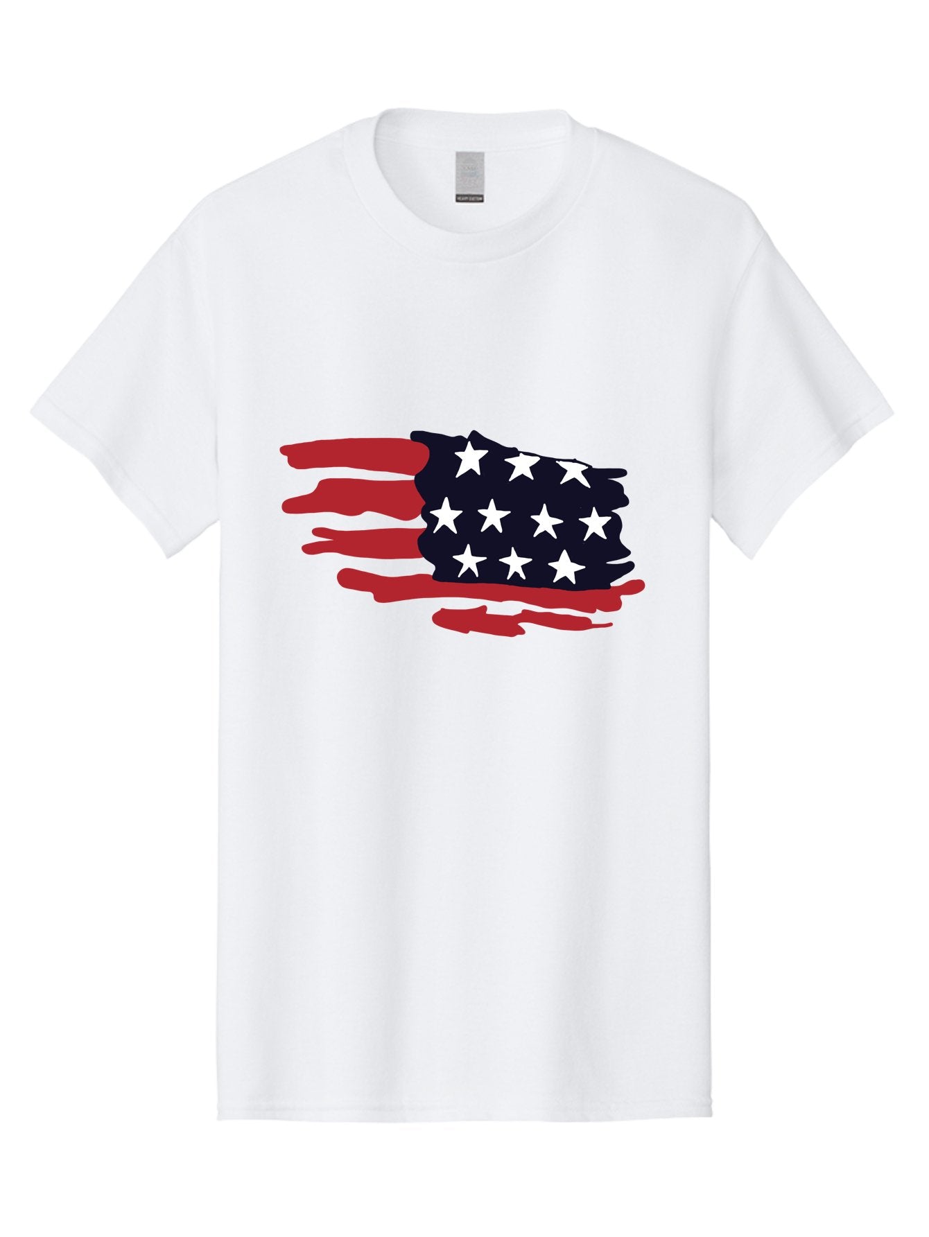 Stars-And-Stripes Men'S Graphic Tee, 100% Cotton, Comfortable Casual Summer Wear, Machine Washable, American Flag, Red And White Stripes, White Stars, Patriotic Symbol, Us National Flag, Freedom Representation, Abstract Design, -  Aaa126 5