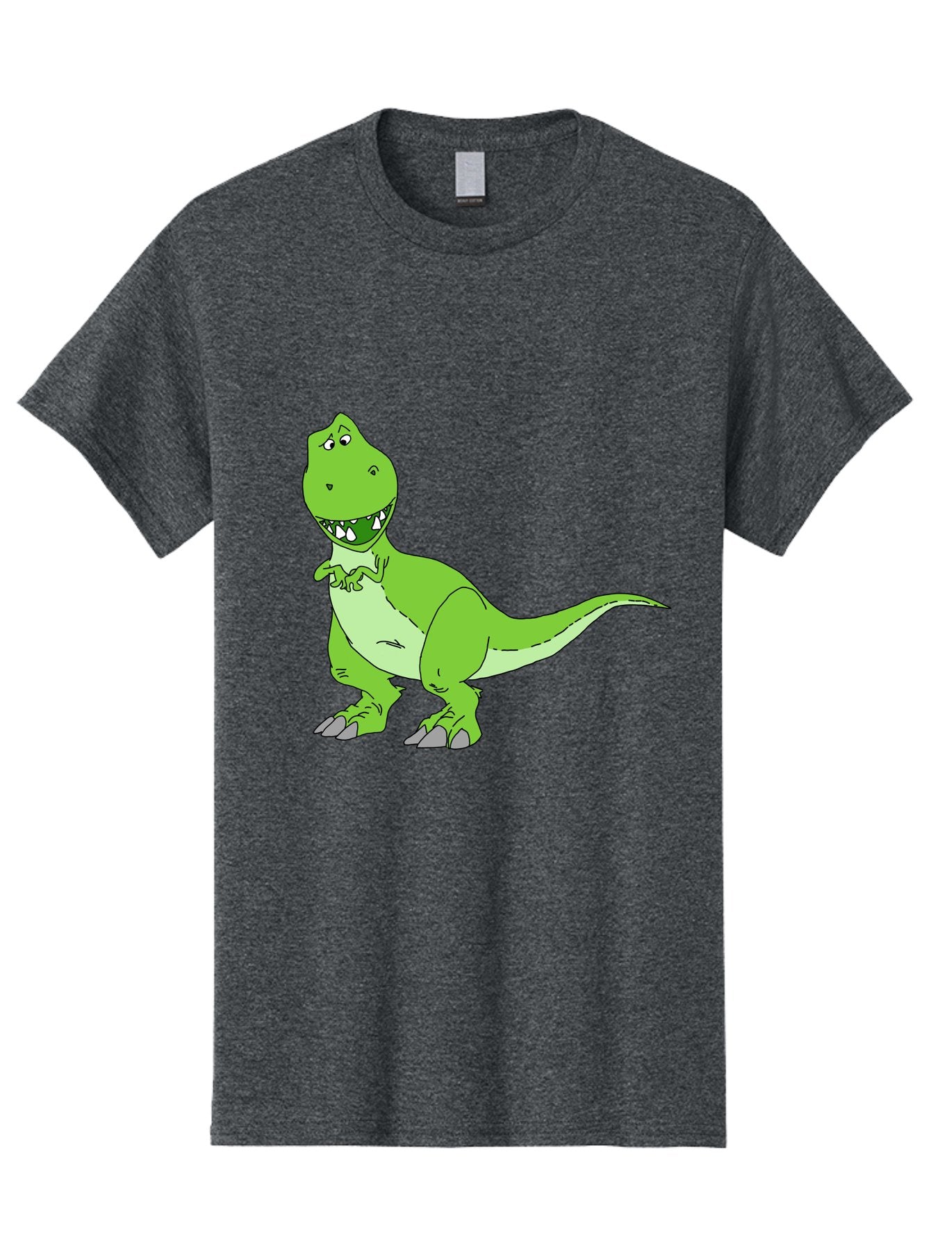 T-Rex Men'S Graphic Tee, 100% Cotton, Comfortable Casual Summer Wear, Machine Washable, Cartoon T-Rex, Green Dinosaur, Prehistoric Creature, Toothy Grin, Playful Expression, Dinosaur Illustration, Children'S Character, Fun And Friendly, -  Aaa128 17