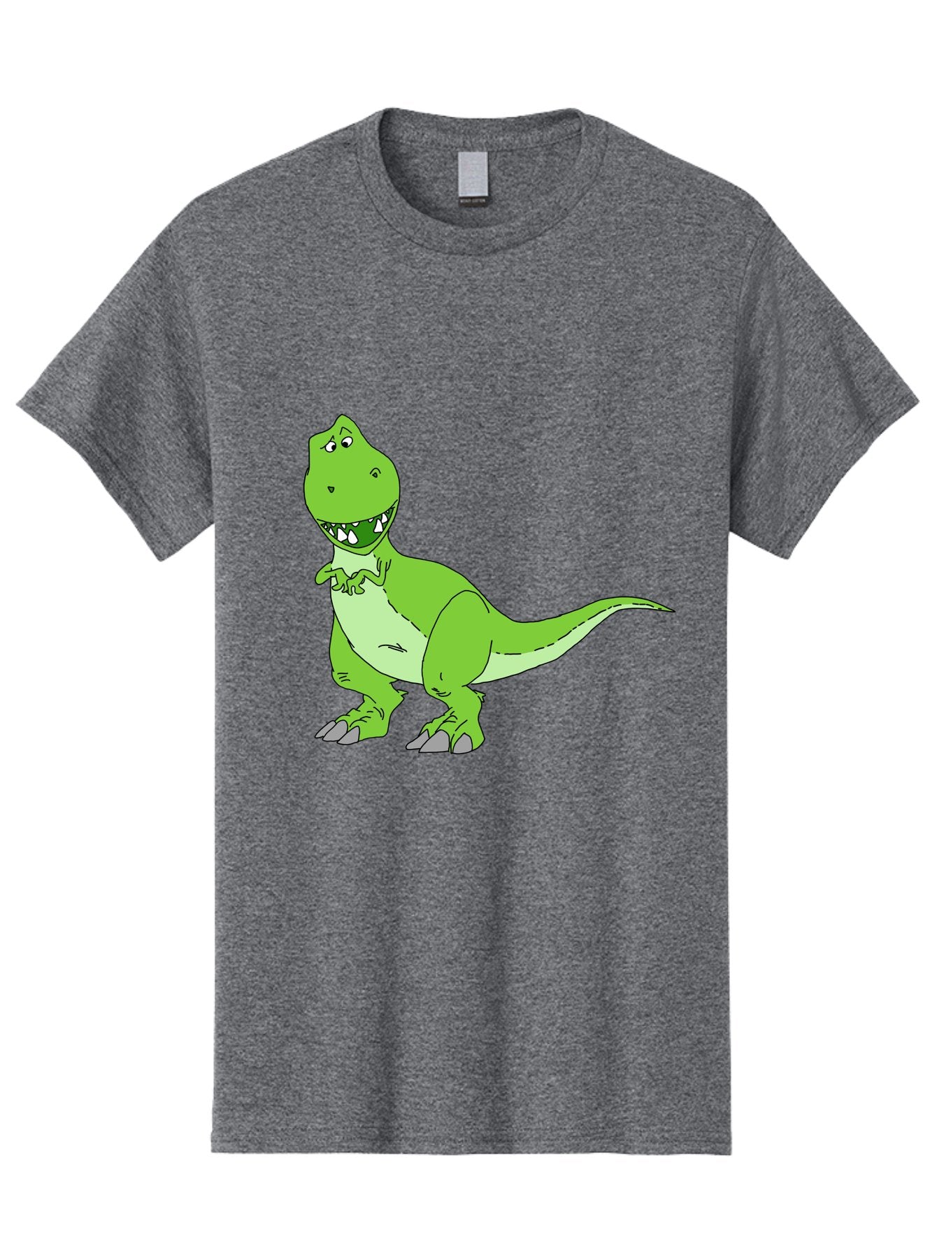 T-Rex Men'S Graphic Tee, 100% Cotton, Comfortable Casual Summer Wear, Machine Washable, Cartoon T-Rex, Green Dinosaur, Prehistoric Creature, Toothy Grin, Playful Expression, Dinosaur Illustration, Children'S Character, Fun And Friendly, -  Aaa128 11