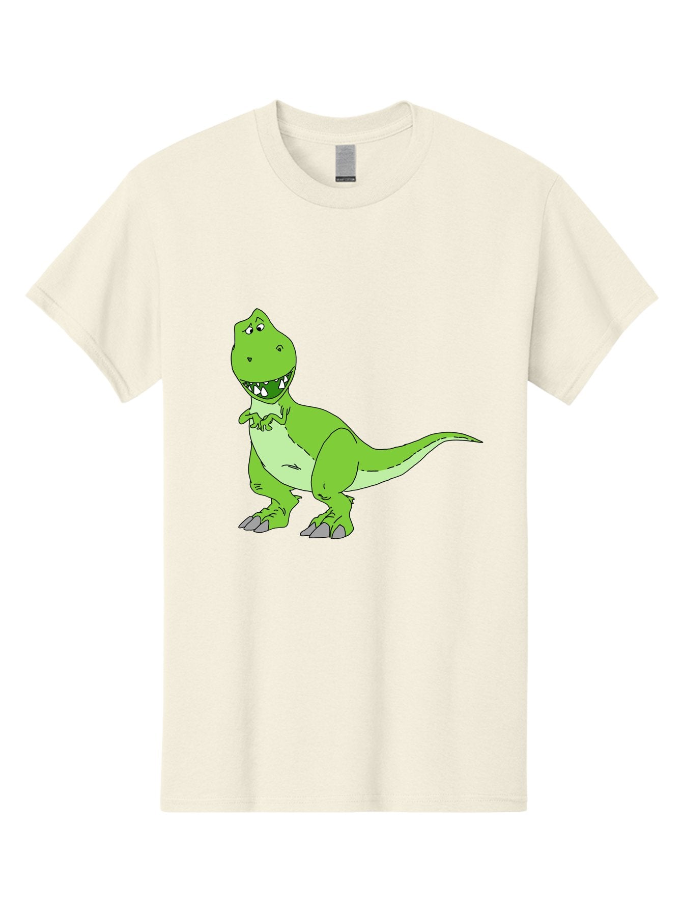 T-Rex Men'S Graphic Tee, 100% Cotton, Comfortable Casual Summer Wear, Machine Washable, Cartoon T-Rex, Green Dinosaur, Prehistoric Creature, Toothy Grin, Playful Expression, Dinosaur Illustration, Children'S Character, Fun And Friendly, -  Aaa128 21