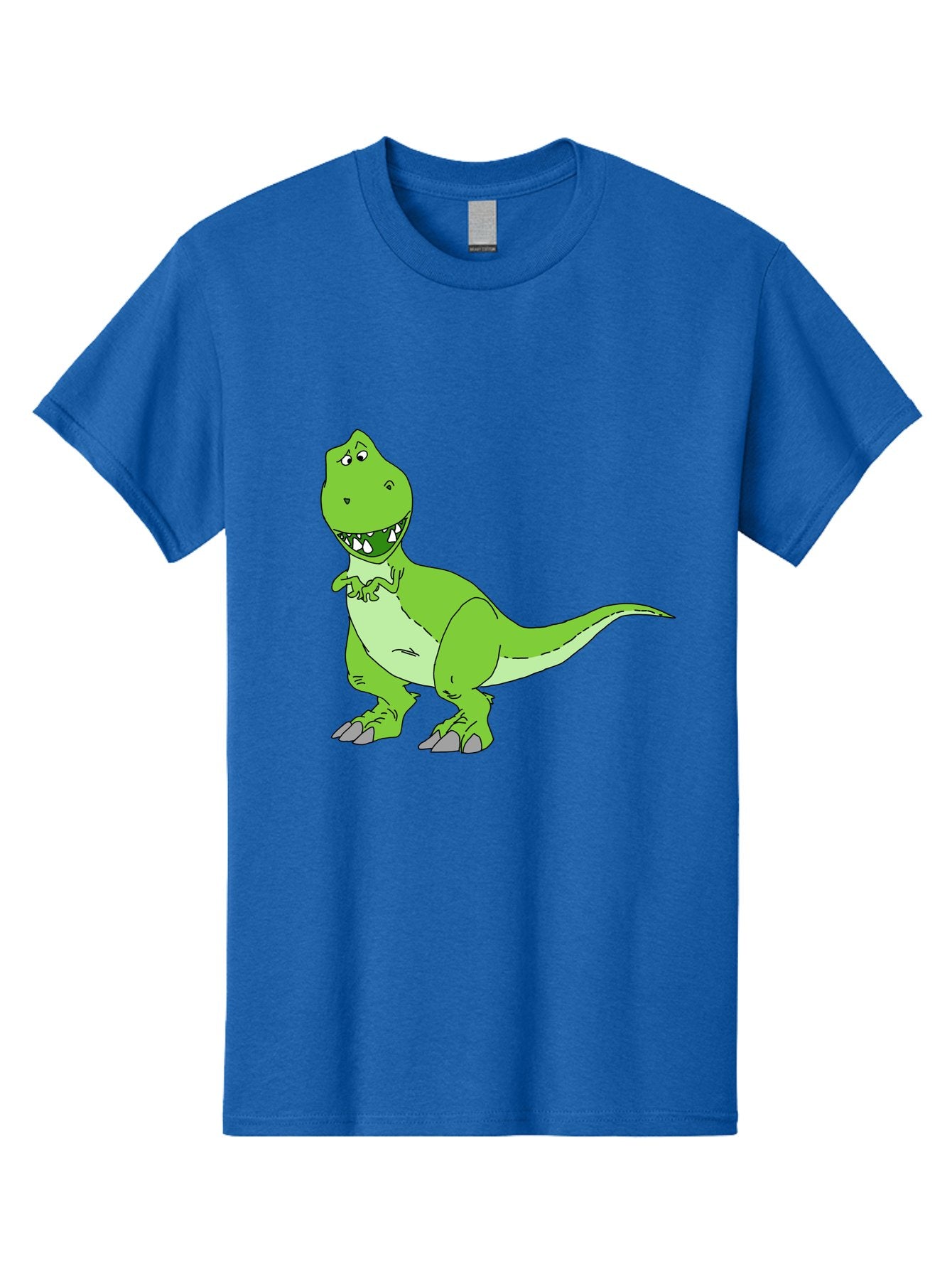 T-Rex Men'S Graphic Tee, 100% Cotton, Comfortable Casual Summer Wear, Machine Washable, Cartoon T-Rex, Green Dinosaur, Prehistoric Creature, Toothy Grin, Playful Expression, Dinosaur Illustration, Children'S Character, Fun And Friendly, -  Aaa128 9