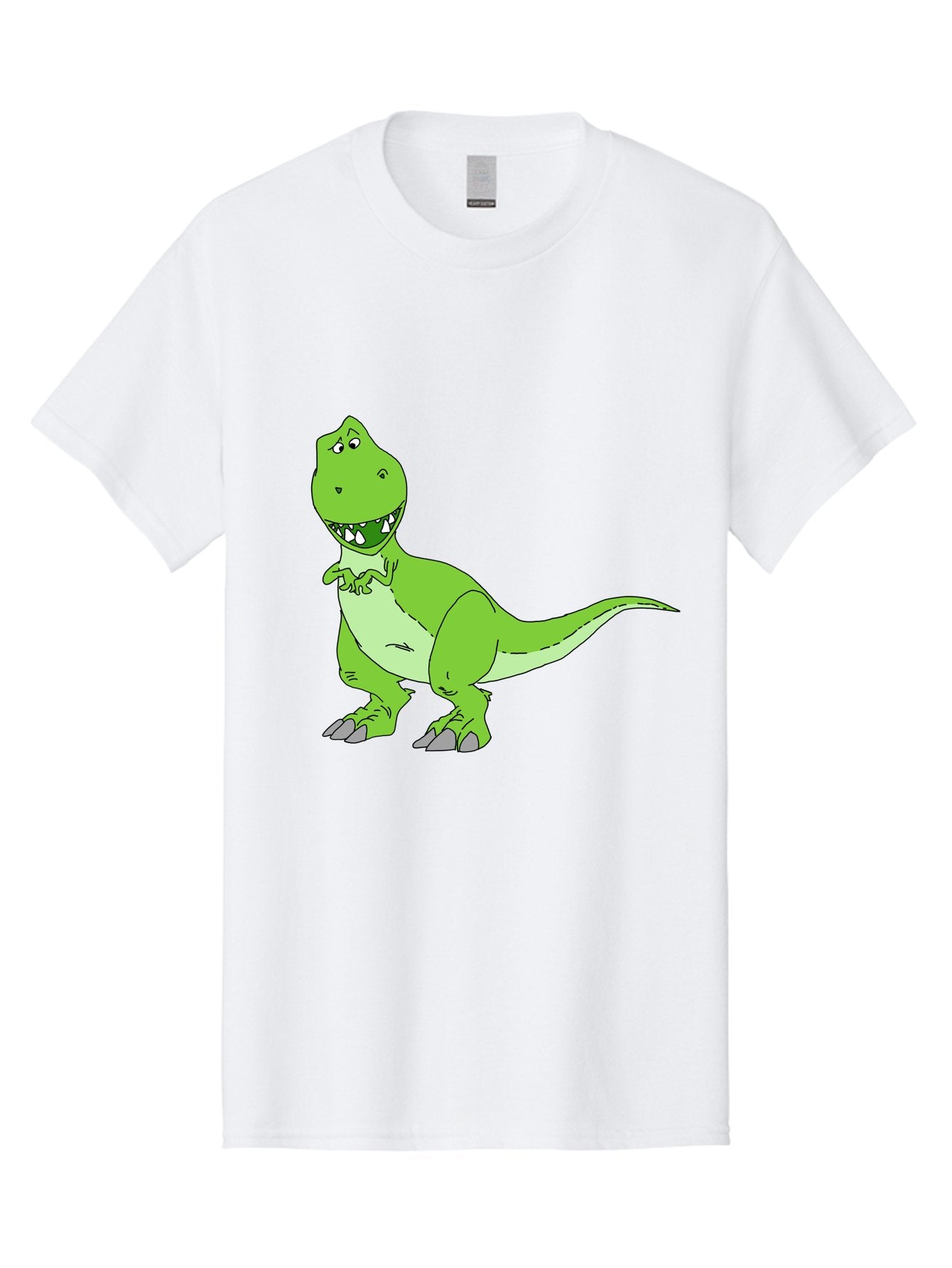 T-Rex Men'S Graphic Tee, 100% Cotton, Comfortable Casual Summer Wear, Machine Washable, Cartoon T-Rex, Green Dinosaur, Prehistoric Creature, Toothy Grin, Playful Expression, Dinosaur Illustration, Children'S Character, Fun And Friendly, -  Aaa128 19