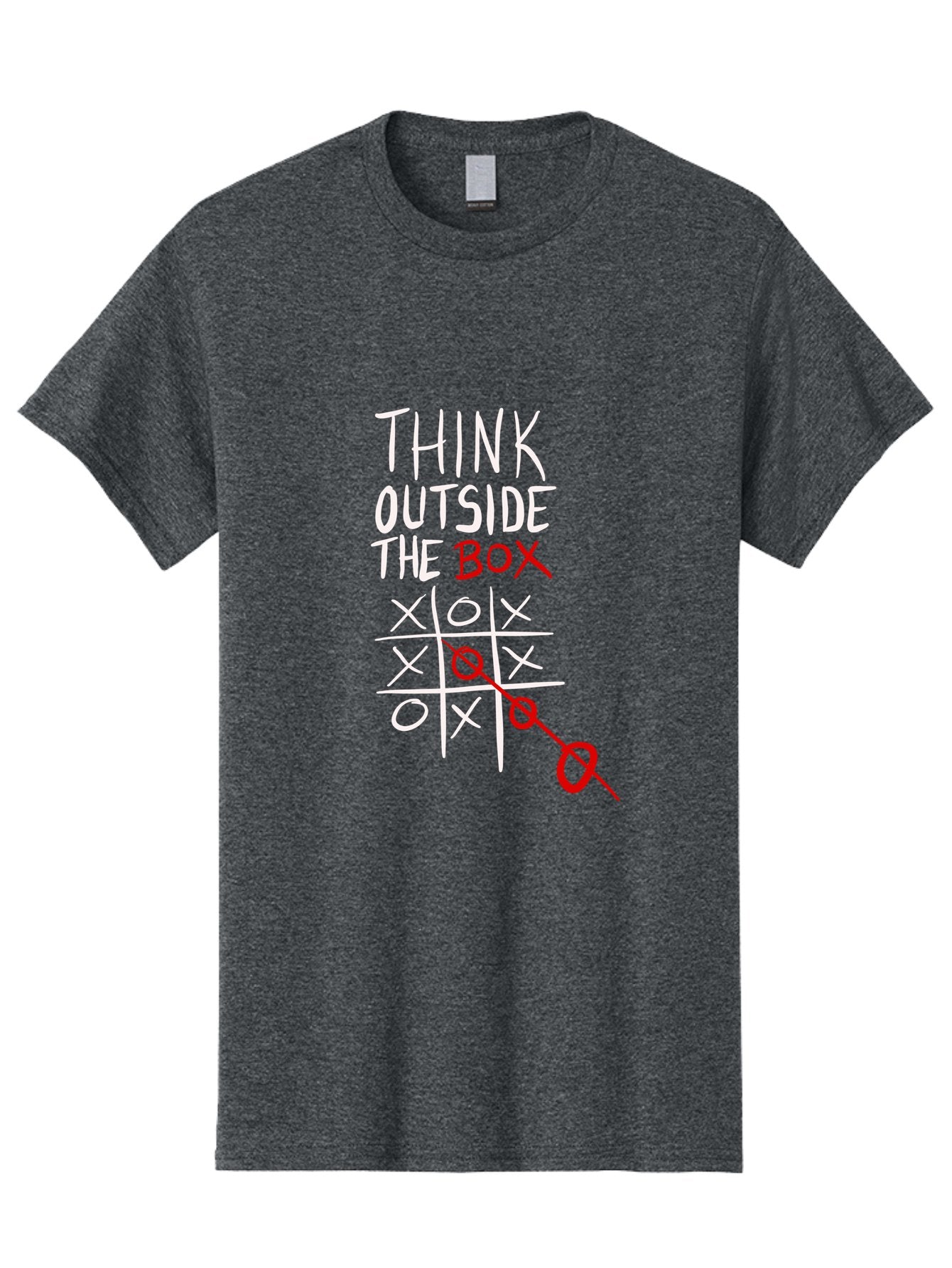 Think-Outside-The-Box Men'S Graphic Tee, 100% Cotton, Comfortable Casual Summer Wear, Machine Washable, Think Outside The Box, Creative Thinking, Tic Tac Toe Game, Innovative Ideas, Problem-Solving, Strategic Thinking, Outside The Box, -  Aaa129 27