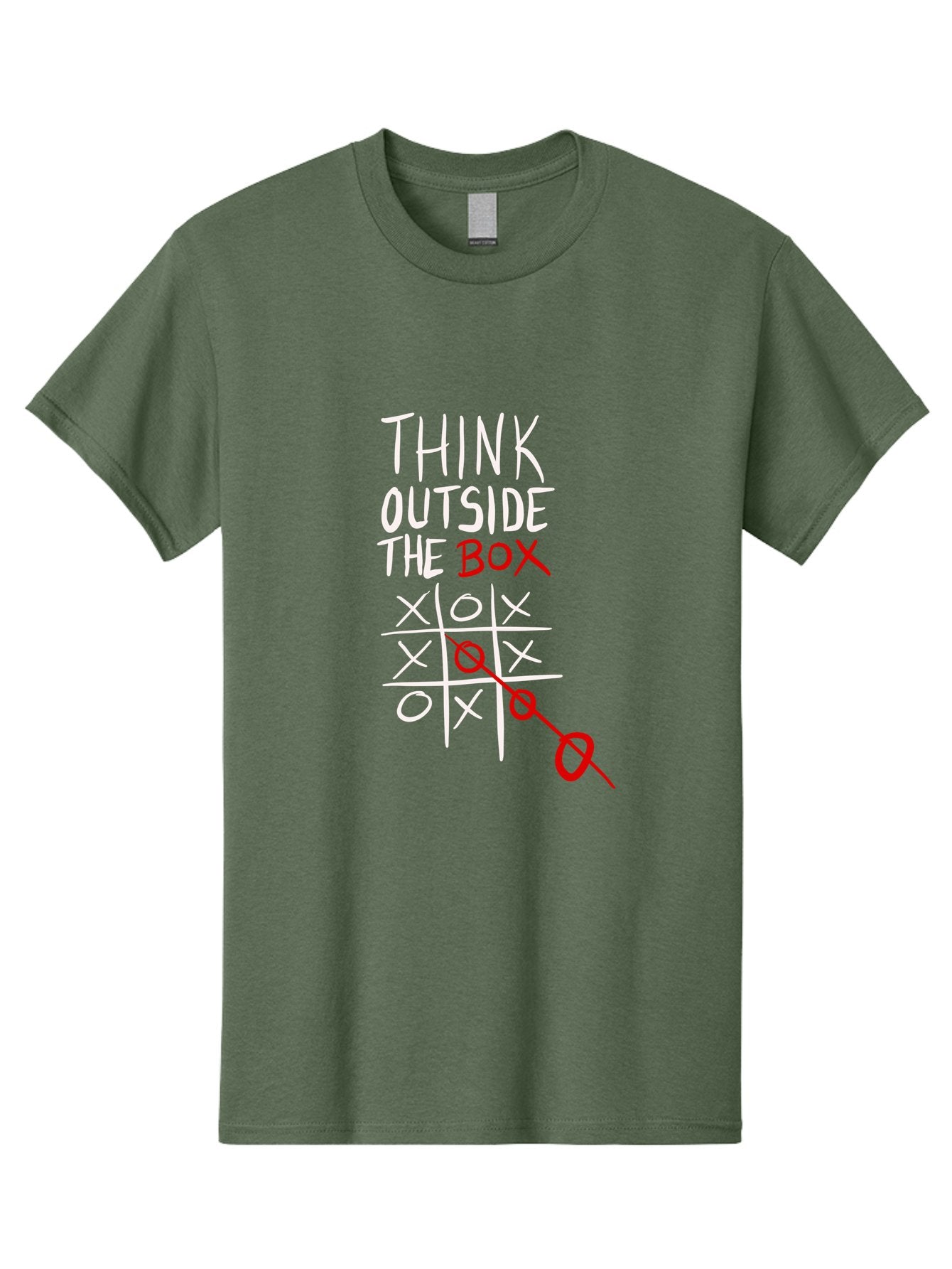 Think-Outside-The-Box Men'S Graphic Tee, 100% Cotton, Comfortable Casual Summer Wear, Machine Washable, Think Outside The Box, Creative Thinking, Tic Tac Toe Game, Innovative Ideas, Problem-Solving, Strategic Thinking, Outside The Box, -  Aaa129 19
