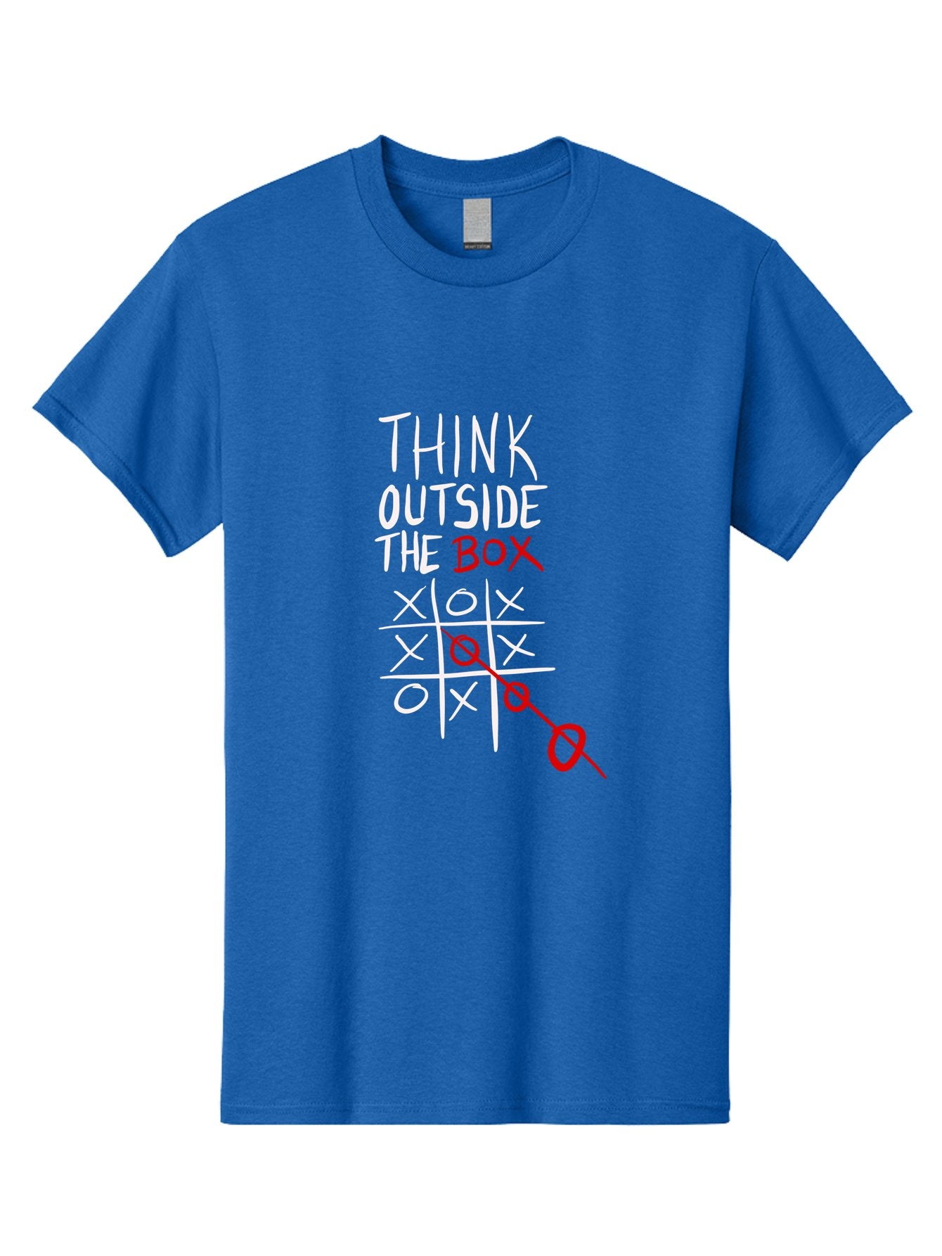 Think-Outside-The-Box Men'S Graphic Tee, 100% Cotton, Comfortable Casual Summer Wear, Machine Washable, Think Outside The Box, Creative Thinking, Tic Tac Toe Game, Innovative Ideas, Problem-Solving, Strategic Thinking, Outside The Box, -  Aaa129 5