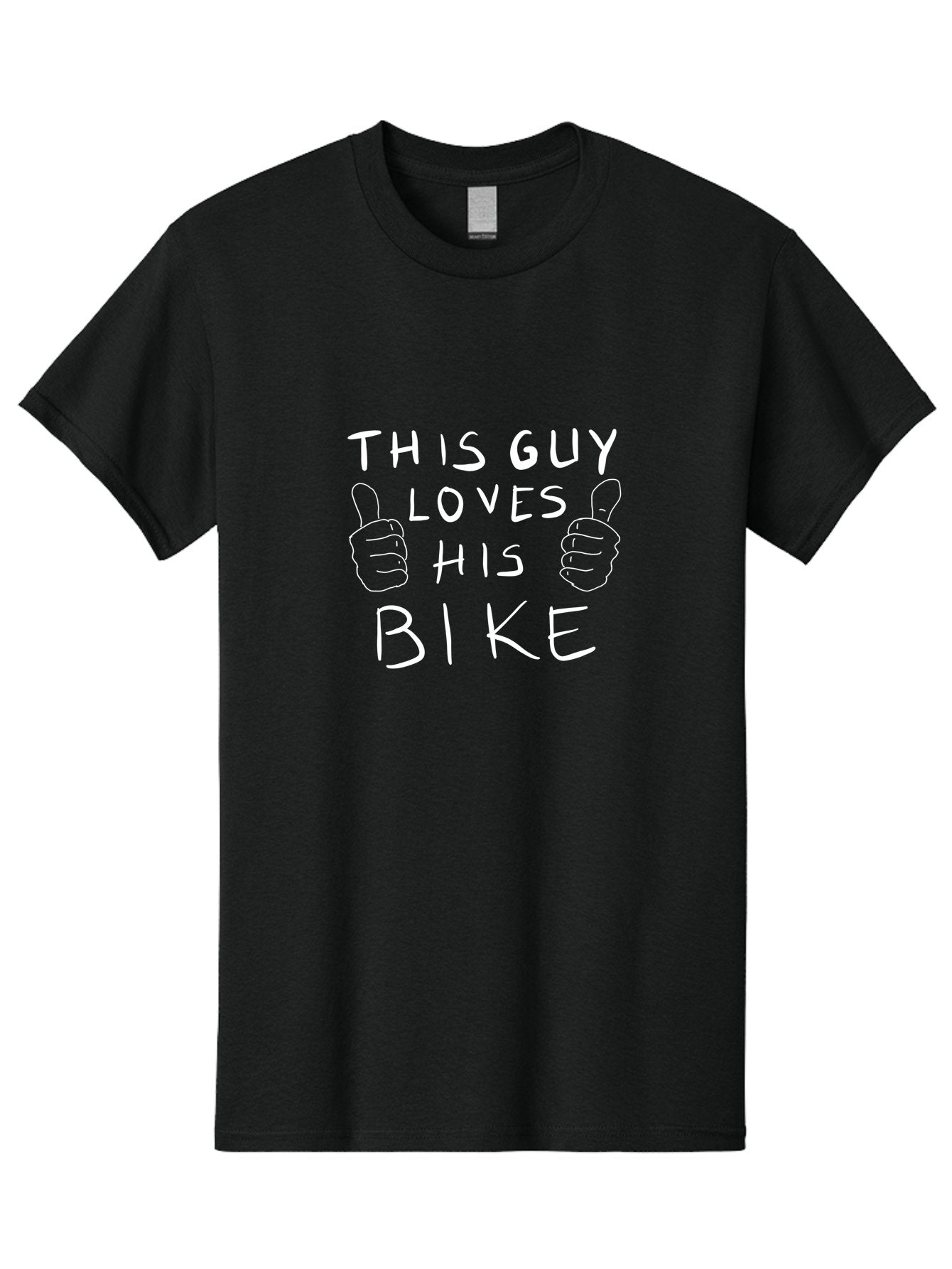This-Guy-Loves-His-Bike Men'S Graphic Tee, 100% Cotton, Comfortable Casual Summer Wear, Machine Washable, Bike Enthusiast, Cycling Passion, Thumbs Up Approval, Love For Biking, Bike Lover, Cyclist Pride, Bicycle Appreciation, -  Aaa130 11