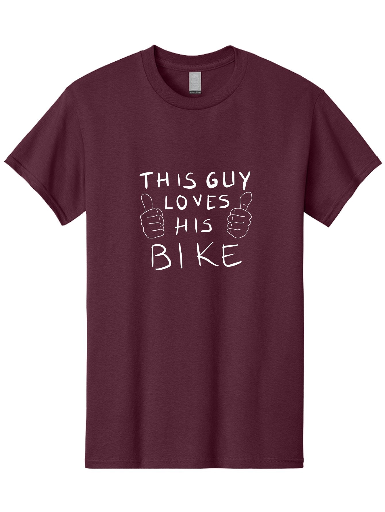 This-Guy-Loves-His-Bike Men'S Graphic Tee, 100% Cotton, Comfortable Casual Summer Wear, Machine Washable, Bike Enthusiast, Cycling Passion, Thumbs Up Approval, Love For Biking, Bike Lover, Cyclist Pride, Bicycle Appreciation, -  Aaa130 29