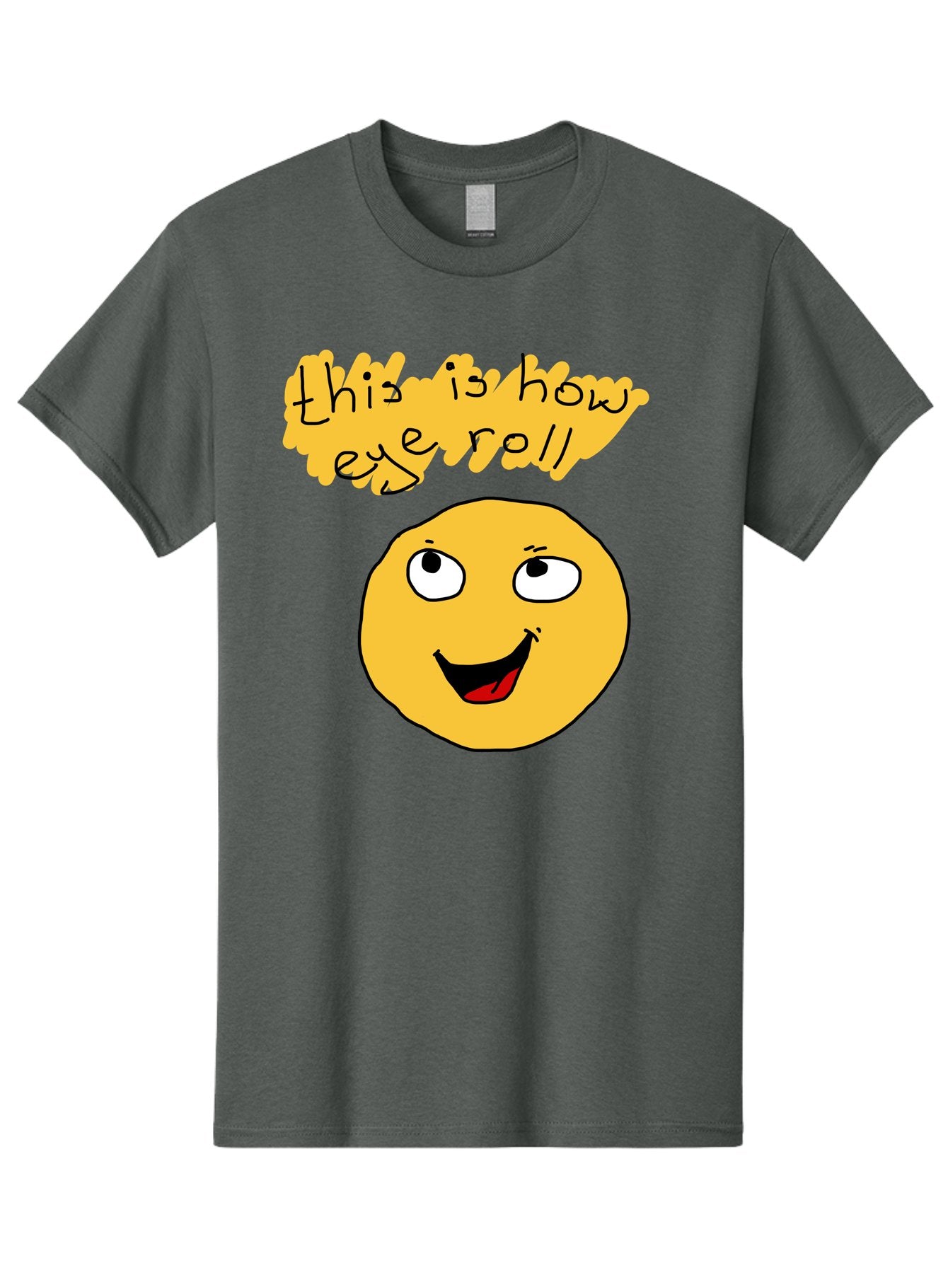 This-Is-How-Eye-Roll Men'S Graphic Tee, 100% Cotton, Comfortable Casual Summer Wear, Machine Washable, Funny Emoticon, Eye Roll Meme, Cartoon Character, Humorous Expression, Playful Humor, Sarcastic Face, Smiling Emoji, Laugh Out Loud -  Aaa131 9