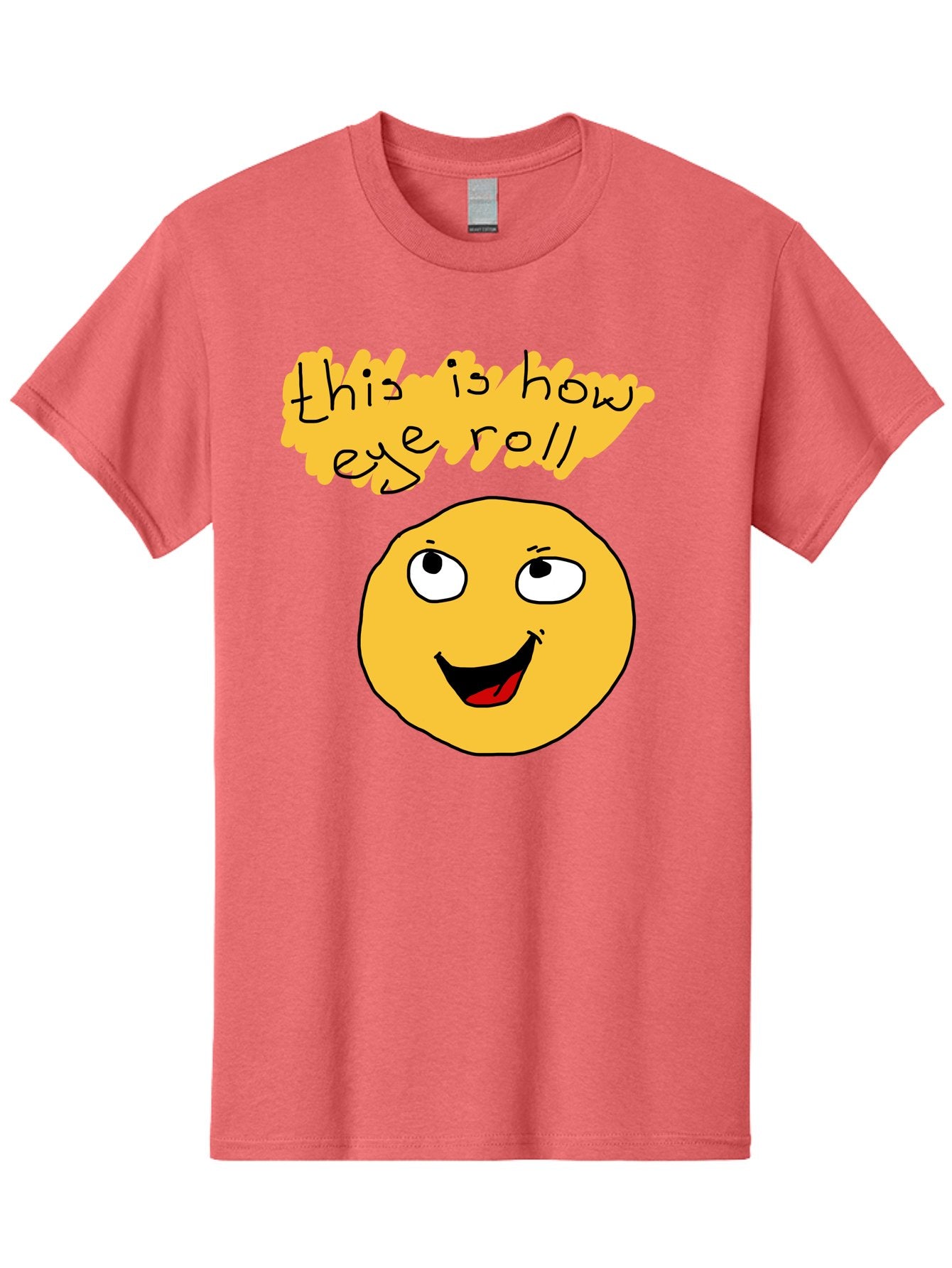 This-Is-How-Eye-Roll Men'S Graphic Tee, 100% Cotton, Comfortable Casual Summer Wear, Machine Washable, Funny Emoticon, Eye Roll Meme, Cartoon Character, Humorous Expression, Playful Humor, Sarcastic Face, Smiling Emoji, Laugh Out Loud -  Aaa131 13