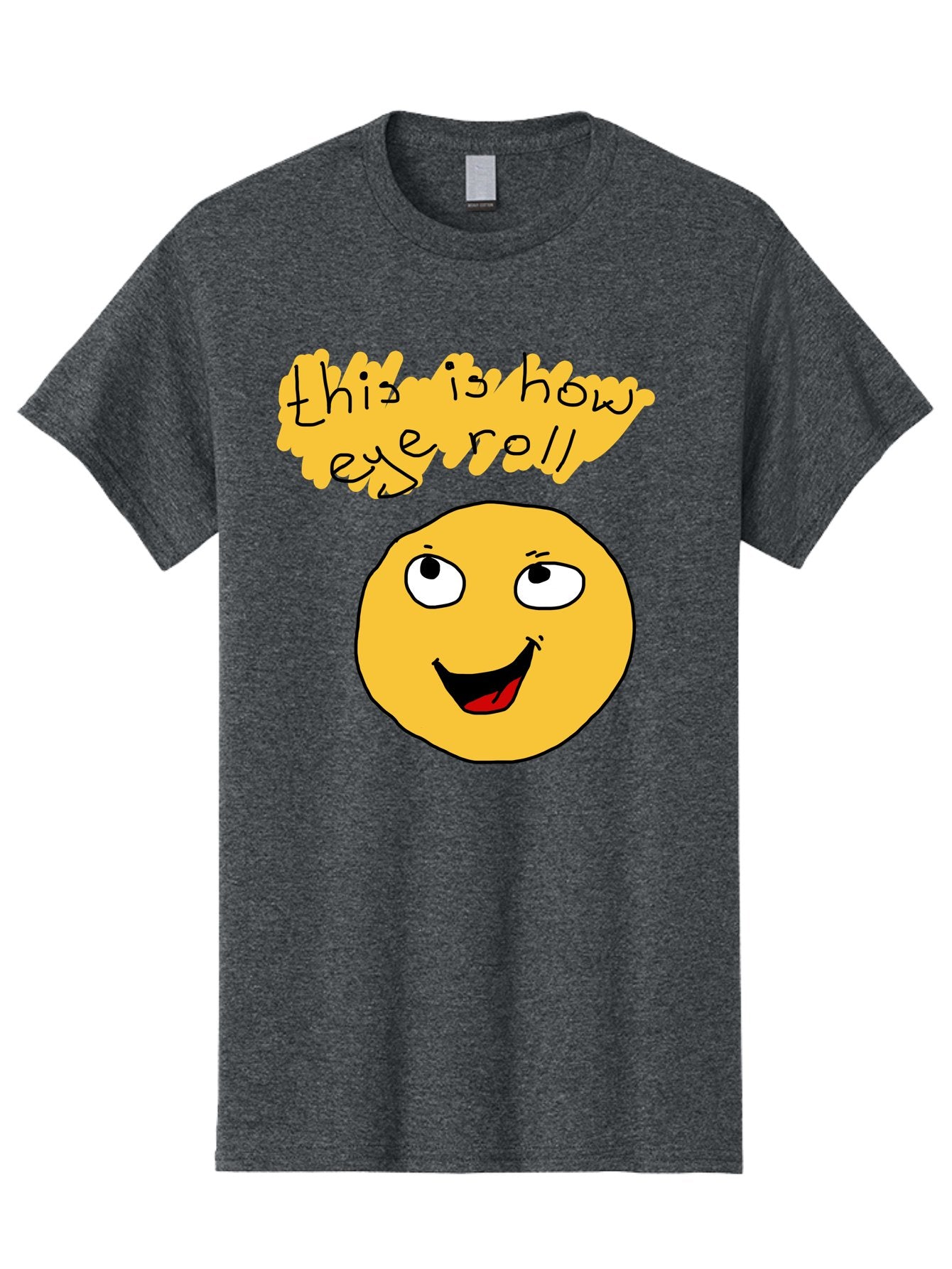 This-Is-How-Eye-Roll Men'S Graphic Tee, 100% Cotton, Comfortable Casual Summer Wear, Machine Washable, Funny Emoticon, Eye Roll Meme, Cartoon Character, Humorous Expression, Playful Humor, Sarcastic Face, Smiling Emoji, Laugh Out Loud -  Aaa131 27