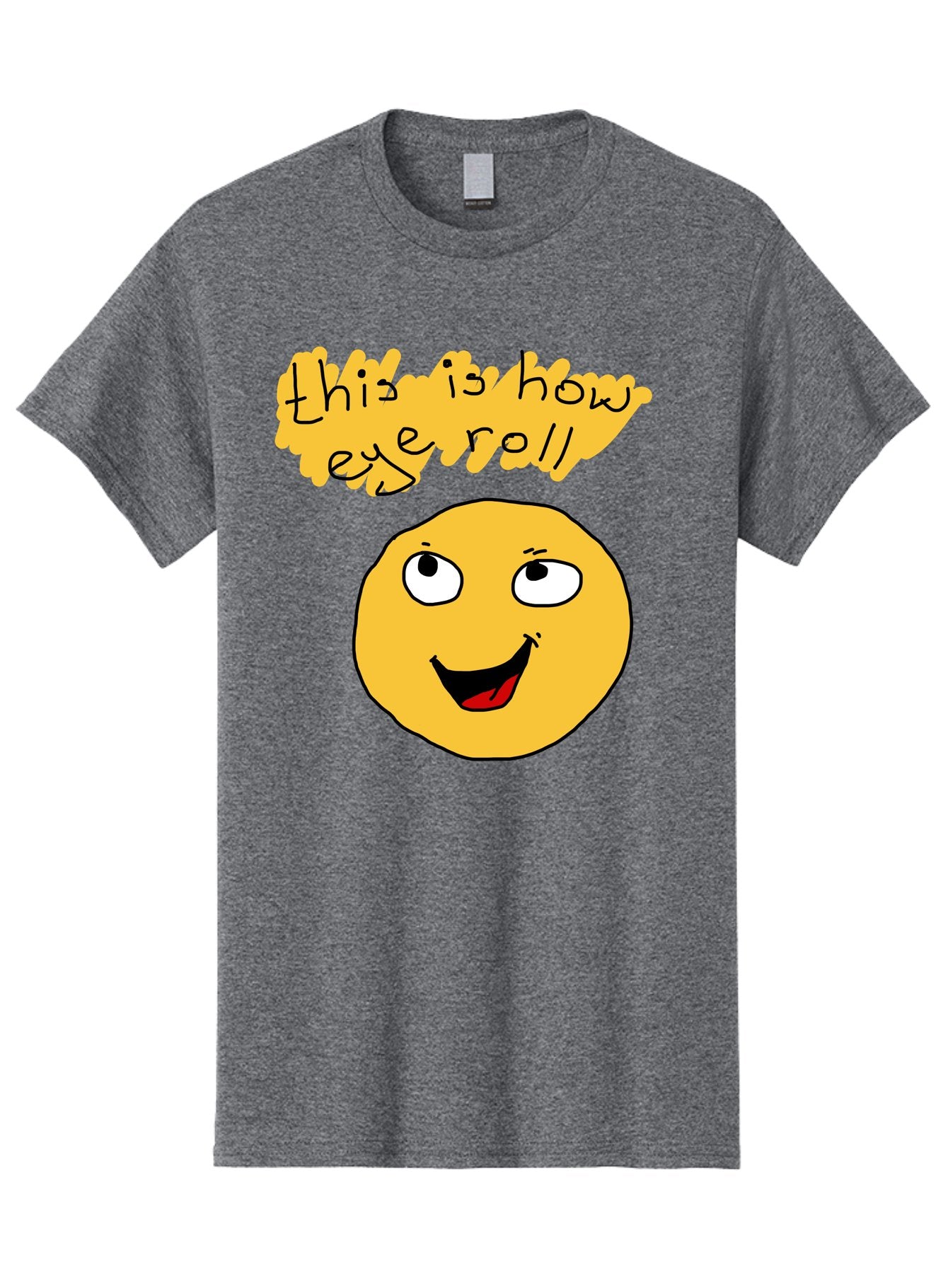 This-Is-How-Eye-Roll Men'S Graphic Tee, 100% Cotton, Comfortable Casual Summer Wear, Machine Washable, Funny Emoticon, Eye Roll Meme, Cartoon Character, Humorous Expression, Playful Humor, Sarcastic Face, Smiling Emoji, Laugh Out Loud -  Aaa131 5