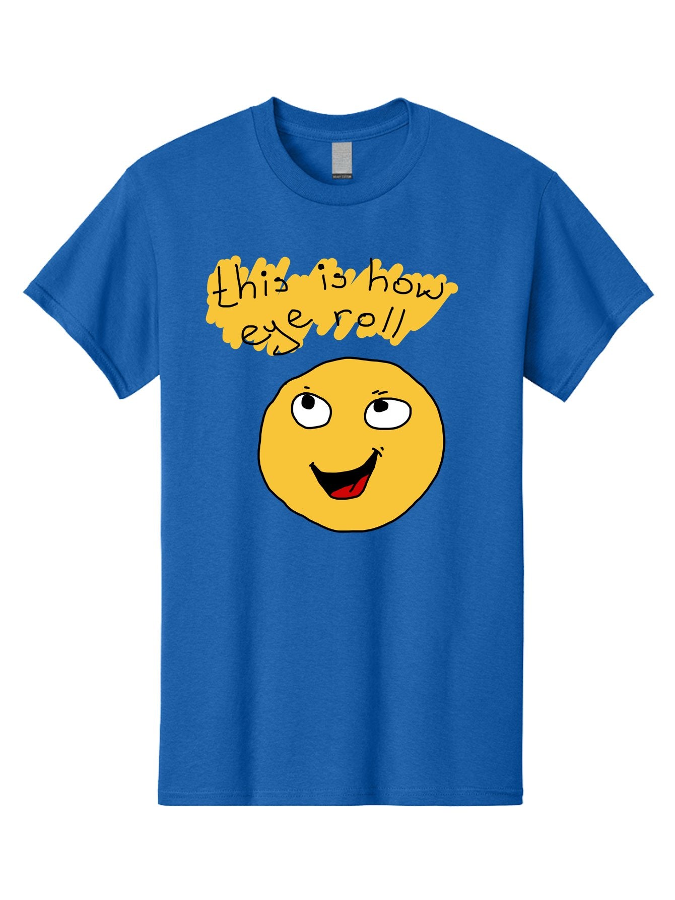 This-Is-How-Eye-Roll Men'S Graphic Tee, 100% Cotton, Comfortable Casual Summer Wear, Machine Washable, Funny Emoticon, Eye Roll Meme, Cartoon Character, Humorous Expression, Playful Humor, Sarcastic Face, Smiling Emoji, Laugh Out Loud -  Aaa131 21