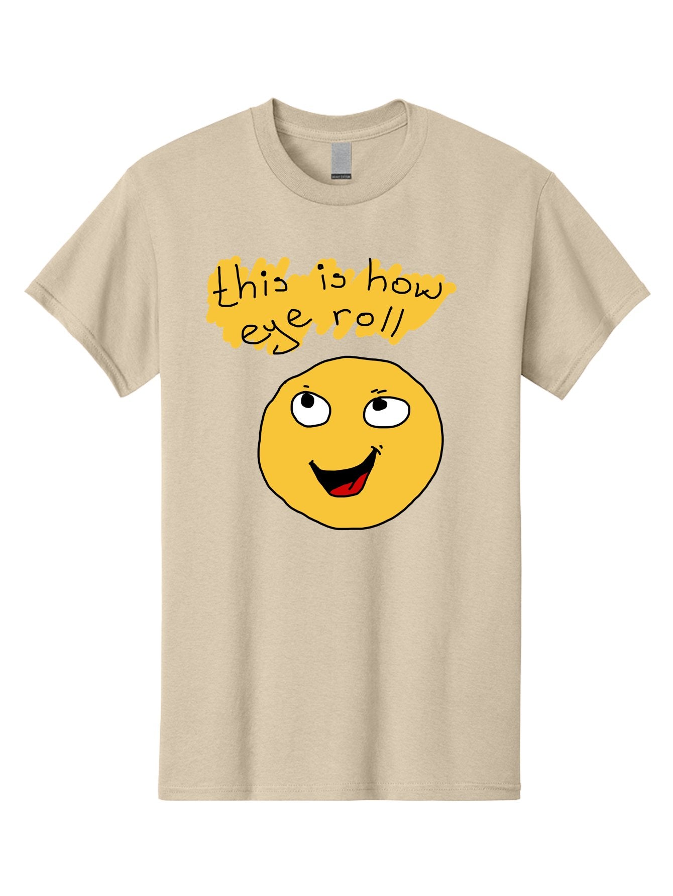 This-Is-How-Eye-Roll Men'S Graphic Tee, 100% Cotton, Comfortable Casual Summer Wear, Machine Washable, Funny Emoticon, Eye Roll Meme, Cartoon Character, Humorous Expression, Playful Humor, Sarcastic Face, Smiling Emoji, Laugh Out Loud -  Aaa131 29
