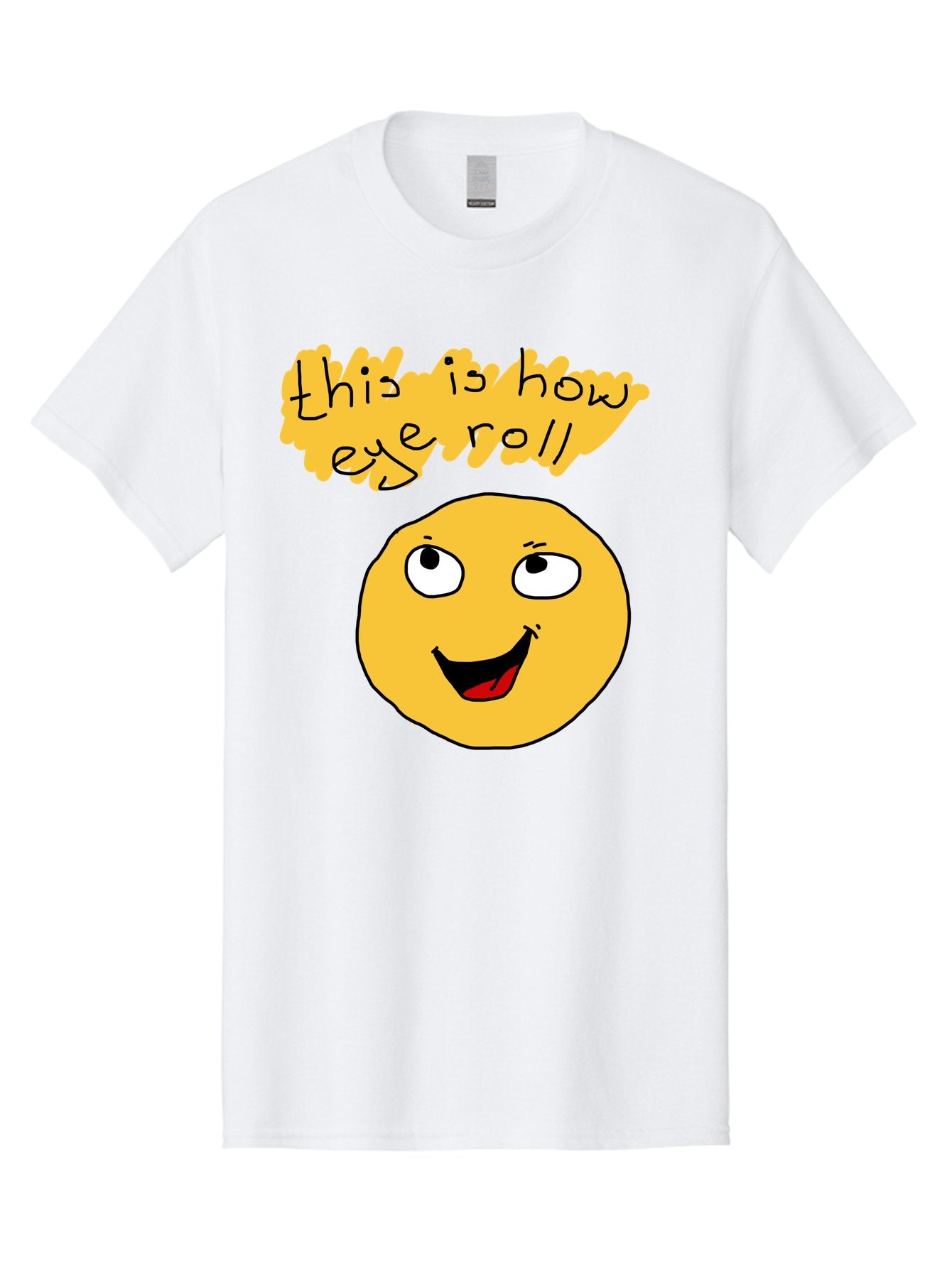 This-Is-How-Eye-Roll Men'S Graphic Tee, 100% Cotton, Comfortable Casual Summer Wear, Machine Washable, Funny Emoticon, Eye Roll Meme, Cartoon Character, Humorous Expression, Playful Humor, Sarcastic Face, Smiling Emoji, Laugh Out Loud -  Aaa131 17