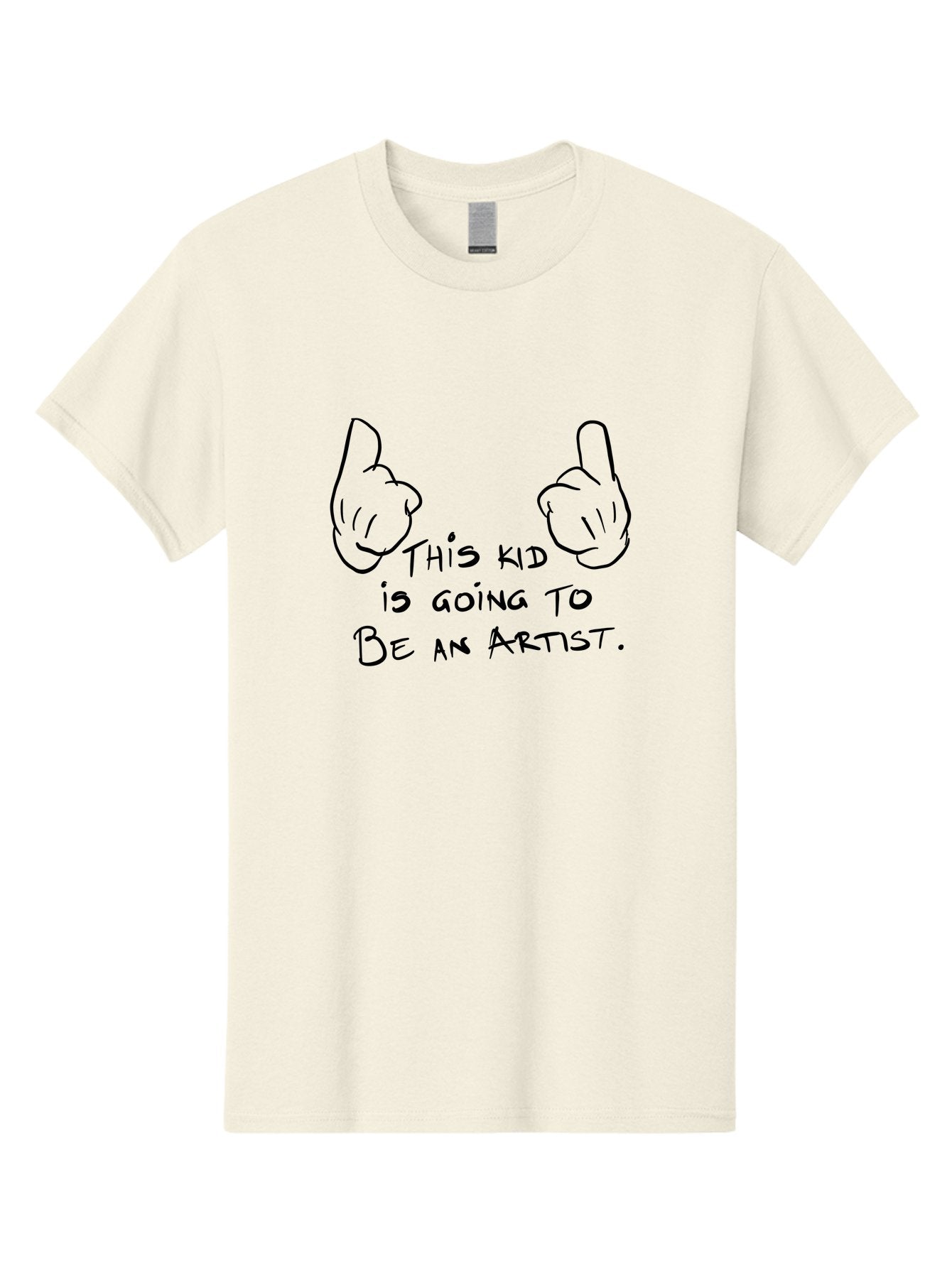 This-Kid-Is-Going-To-Be-An-Artist Men'S Graphic Tee, 100% Cotton, Comfortable Casual Summer Wear, Machine Washable, Artistic Talent, Creative Kid, Young Artist, Inspirational Quote, Hand Drawn Illustration, Pointing Hands, -  Aaa132 15
