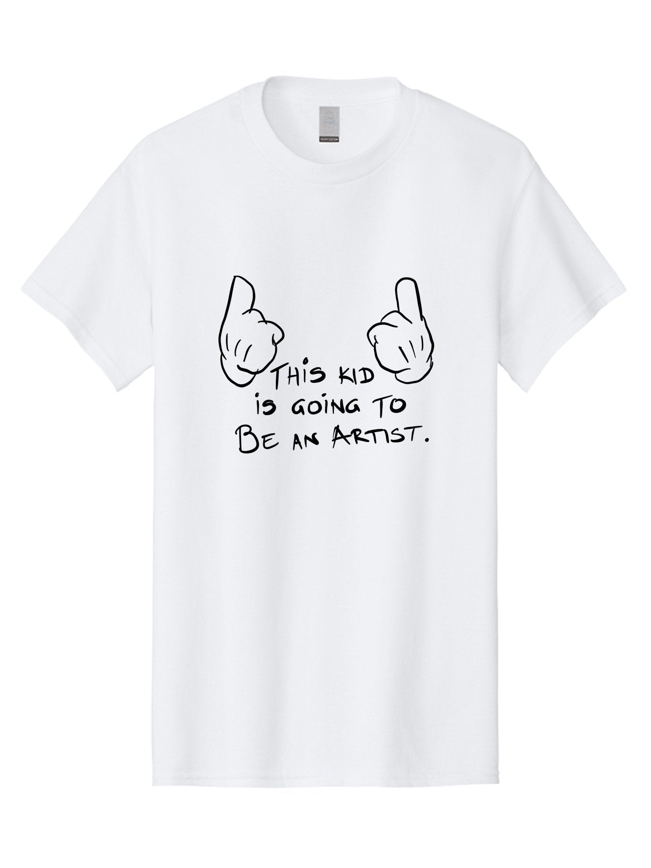 This-Kid-Is-Going-To-Be-An-Artist Men'S Graphic Tee, 100% Cotton, Comfortable Casual Summer Wear, Machine Washable, Artistic Talent, Creative Kid, Young Artist, Inspirational Quote, Hand Drawn Illustration, Pointing Hands, -  Aaa132 11