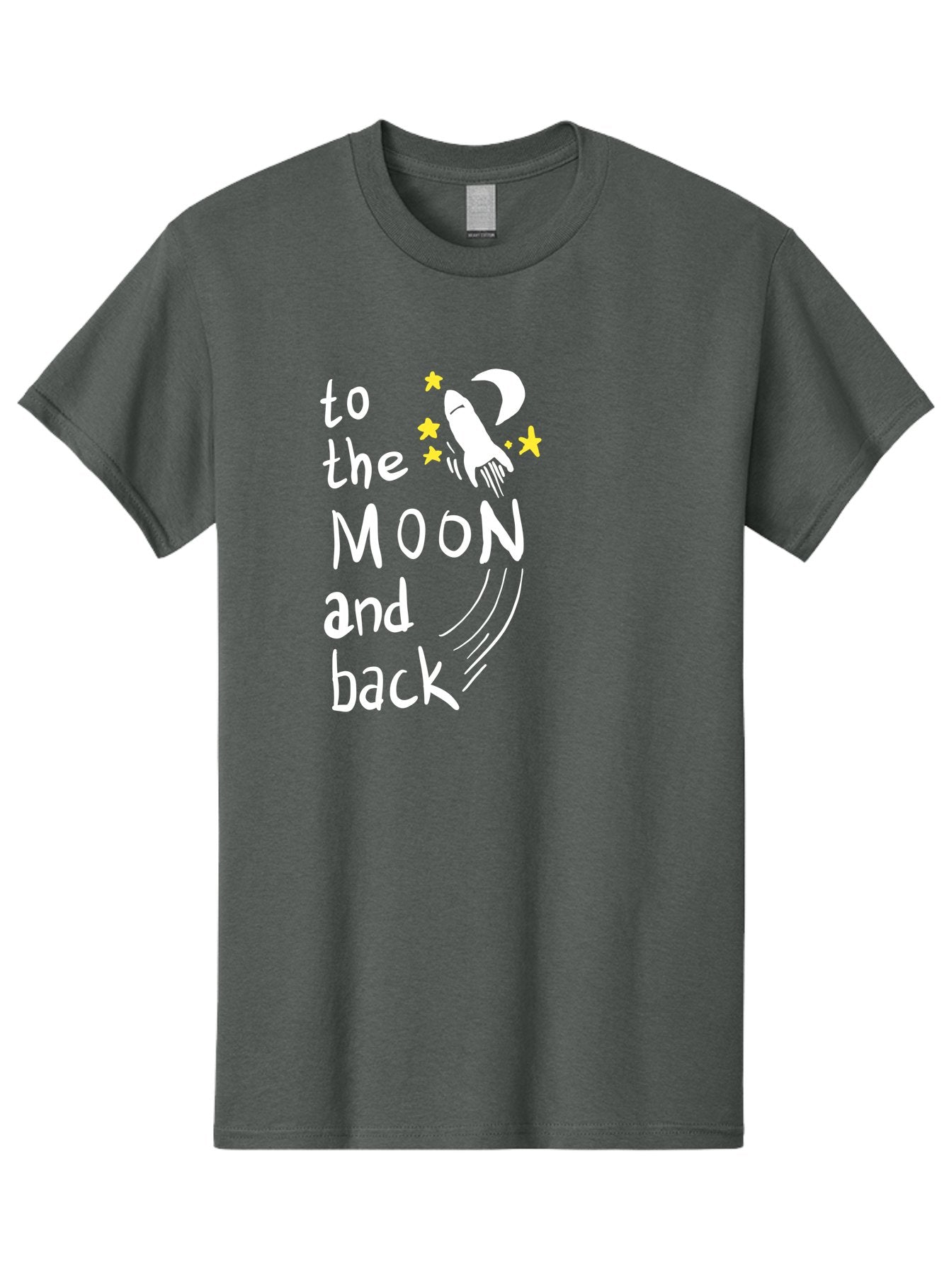 To-The-Moon-And-Back Men'S Graphic Tee, 100% Cotton, Comfortable Casual Summer Wear, Machine Washable, Space Travel, Rocket Ship, Moon Adventure, Love Phrase, Starry Night, Celestial Journey, Quirky Typography, Whimsical Illustration -  Aaa134 9