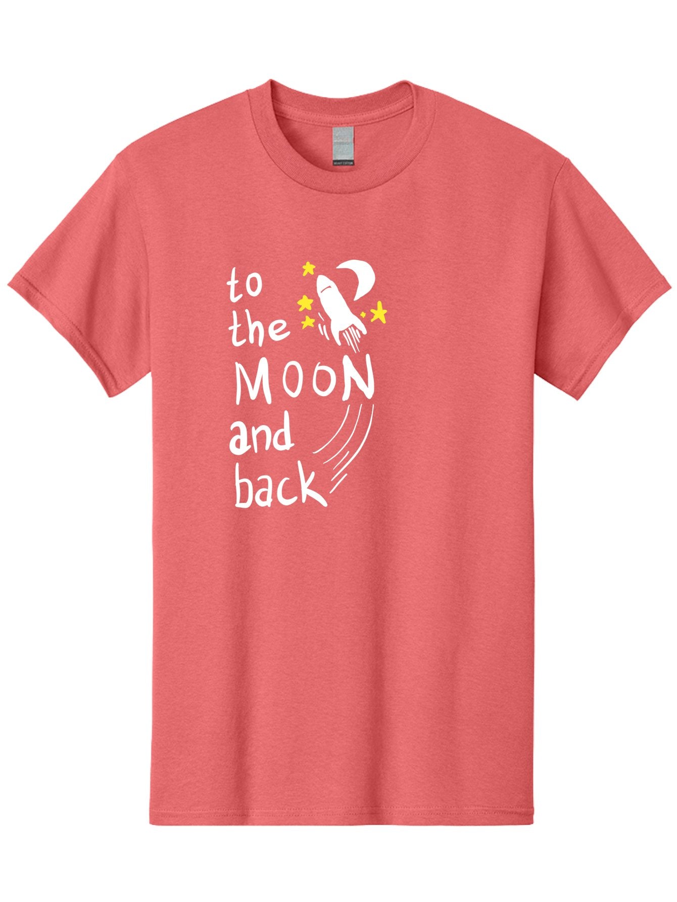 To-The-Moon-And-Back Men'S Graphic Tee, 100% Cotton, Comfortable Casual Summer Wear, Machine Washable, Space Travel, Rocket Ship, Moon Adventure, Love Phrase, Starry Night, Celestial Journey, Quirky Typography, Whimsical Illustration -  Aaa134 27