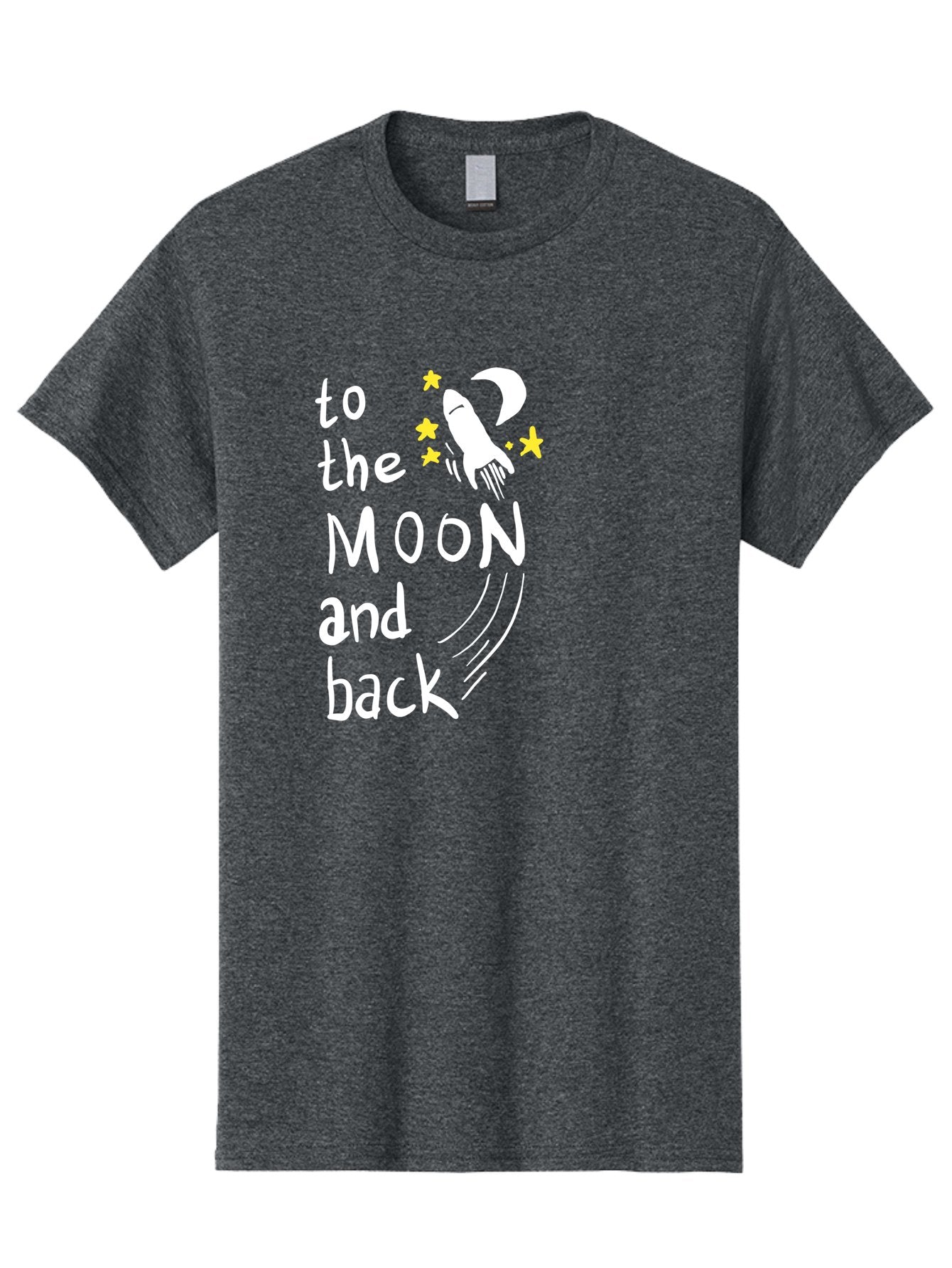 To-The-Moon-And-Back Men'S Graphic Tee, 100% Cotton, Comfortable Casual Summer Wear, Machine Washable, Space Travel, Rocket Ship, Moon Adventure, Love Phrase, Starry Night, Celestial Journey, Quirky Typography, Whimsical Illustration -  Aaa134 13