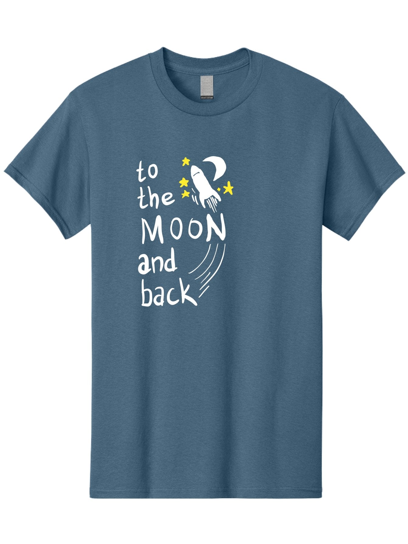 To-The-Moon-And-Back Men'S Graphic Tee, 100% Cotton, Comfortable Casual Summer Wear, Machine Washable, Space Travel, Rocket Ship, Moon Adventure, Love Phrase, Starry Night, Celestial Journey, Quirky Typography, Whimsical Illustration -  Aaa134 19