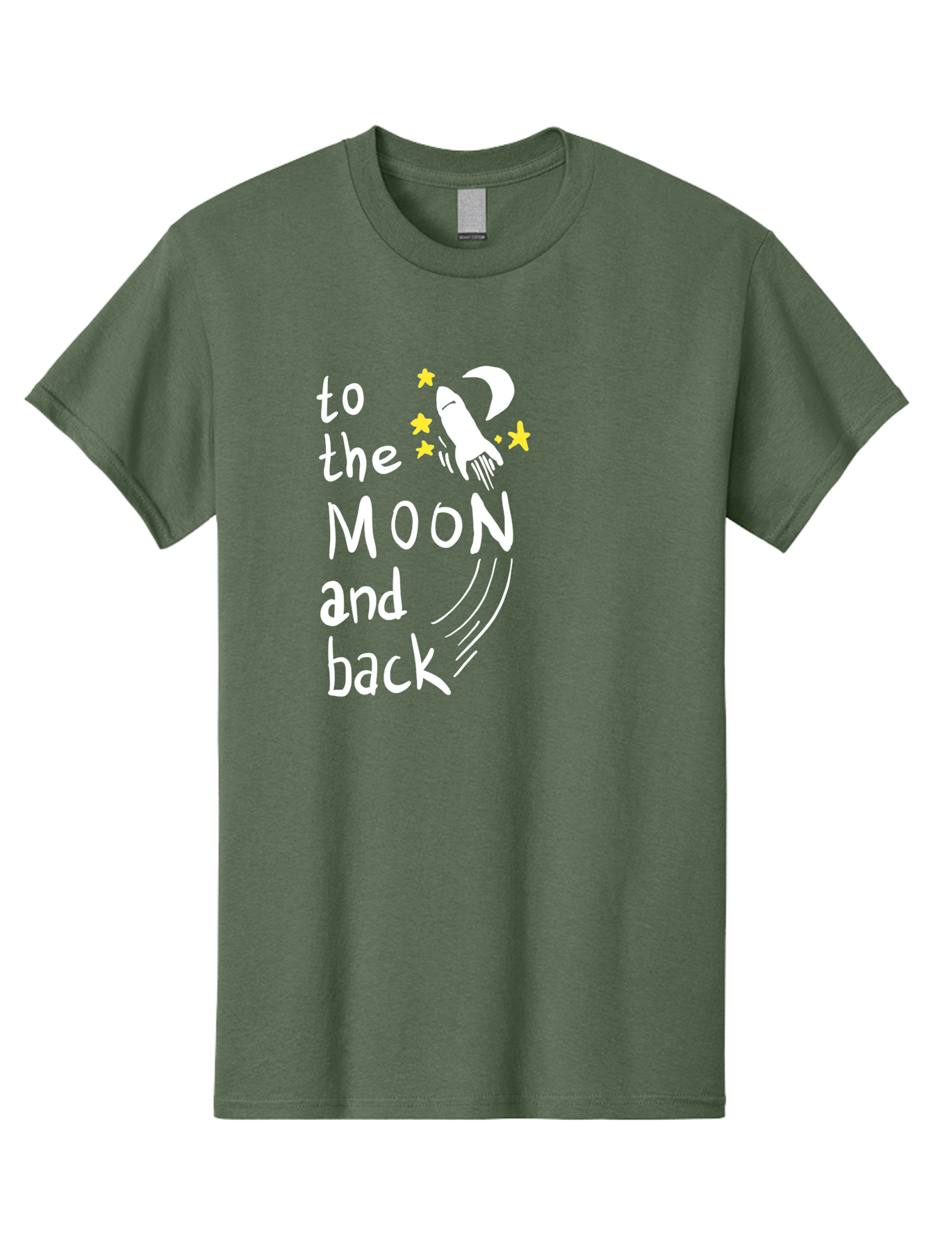 To-The-Moon-And-Back Men'S Graphic Tee, 100% Cotton, Comfortable Casual Summer Wear, Machine Washable, Space Travel, Rocket Ship, Moon Adventure, Love Phrase, Starry Night, Celestial Journey, Quirky Typography, Whimsical Illustration -  Aaa134 5