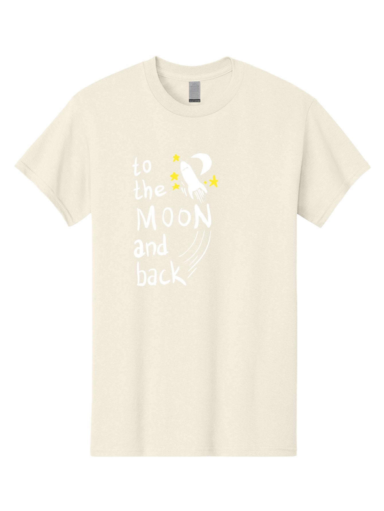 To-The-Moon-And-Back Men'S Graphic Tee, 100% Cotton, Comfortable Casual Summer Wear, Machine Washable, Space Travel, Rocket Ship, Moon Adventure, Love Phrase, Starry Night, Celestial Journey, Quirky Typography, Whimsical Illustration -  Aaa134 3