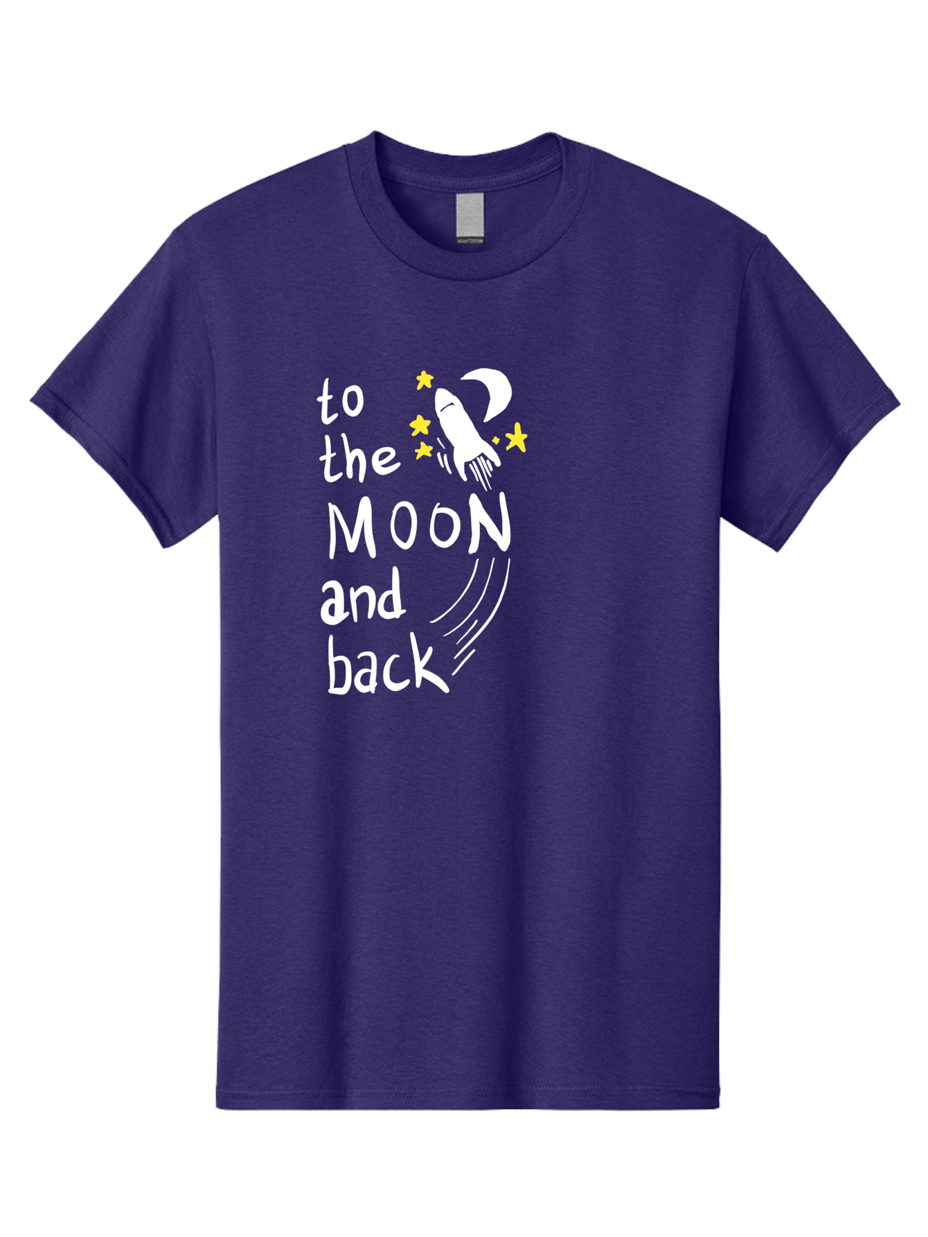 To-The-Moon-And-Back Men'S Graphic Tee, 100% Cotton, Comfortable Casual Summer Wear, Machine Washable, Space Travel, Rocket Ship, Moon Adventure, Love Phrase, Starry Night, Celestial Journey, Quirky Typography, Whimsical Illustration -  Aaa134 7