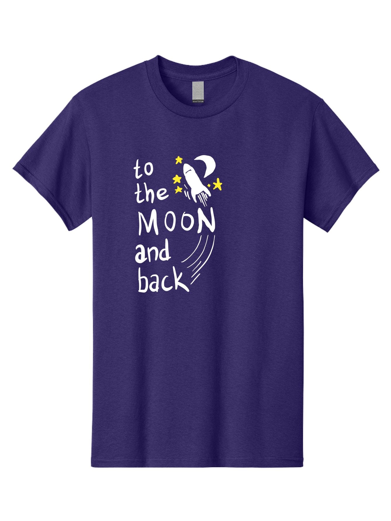 To-The-Moon-And-Back Men'S Graphic Tee, 100% Cotton, Comfortable Casual Summer Wear, Machine Washable, Space Travel, Rocket Ship, Moon Adventure, Love Phrase, Starry Night, Celestial Journey, Quirky Typography, Whimsical Illustration -  Aaa134 11