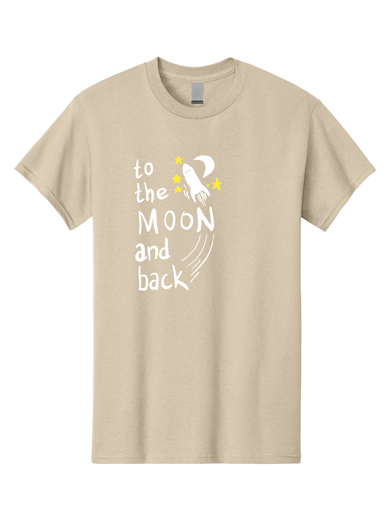 To-The-Moon-And-Back Men'S Graphic Tee, 100% Cotton, Comfortable Casual Summer Wear, Machine Washable, Space Travel, Rocket Ship, Moon Adventure, Love Phrase, Starry Night, Celestial Journey, Quirky Typography, Whimsical Illustration -  Aaa134 27