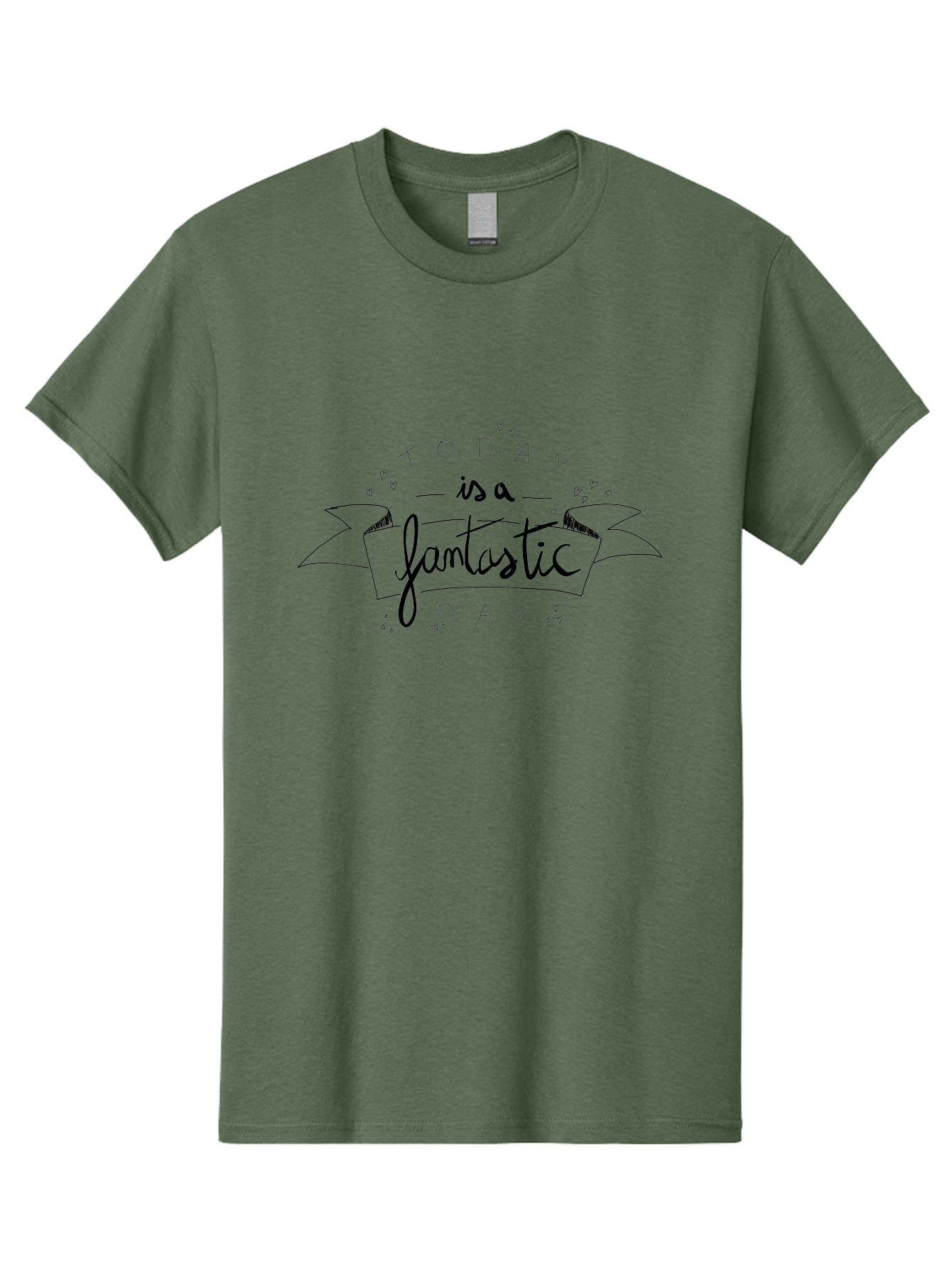 Today-Is-A-Fantastic-Day Men'S Graphic Tee, 100% Cotton, Comfortable Casual Summer Wear, Machine Washable, Motivational Quote, Inspirational Message, Positive Vibes, Daily Affirmation, Handwritten Font, Decorative Banner, Heart Shapes -  Aaa135 29